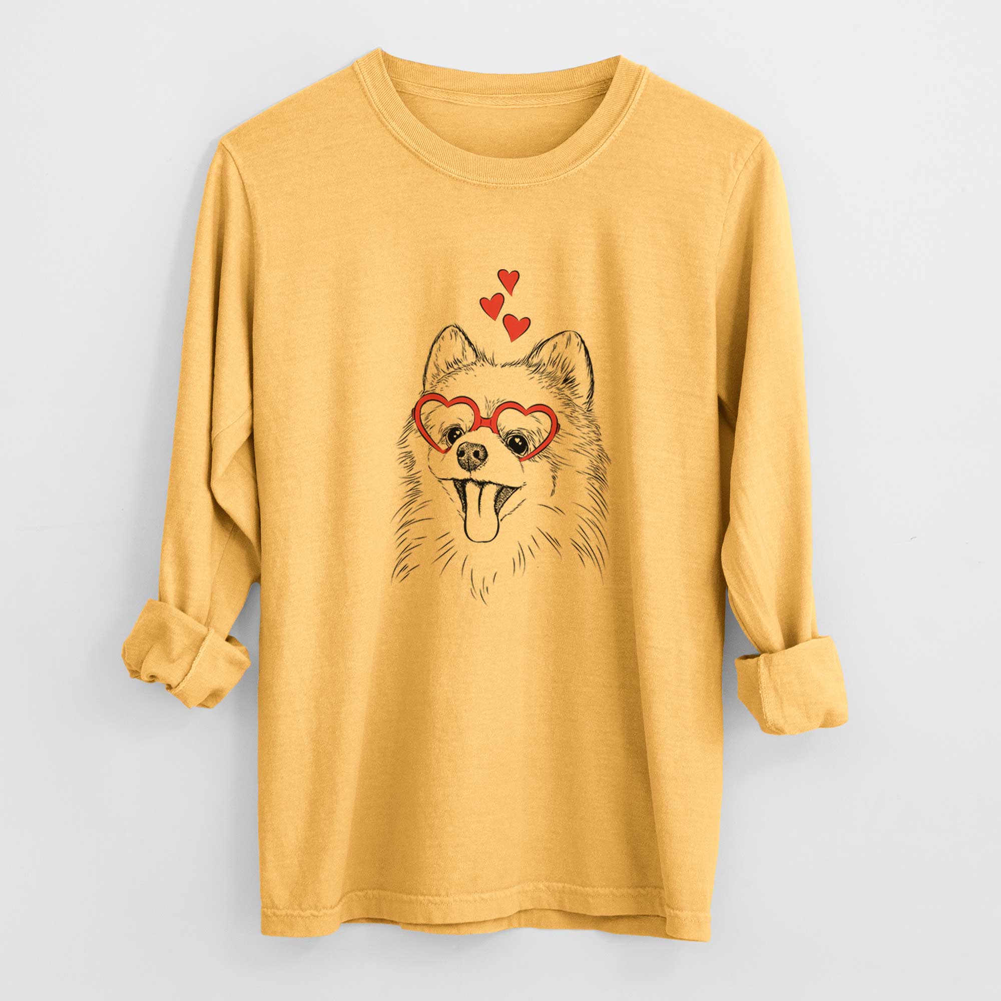 Valentine Quinn the Pomeranian - Heavyweight 100% Cotton Long Sleeve