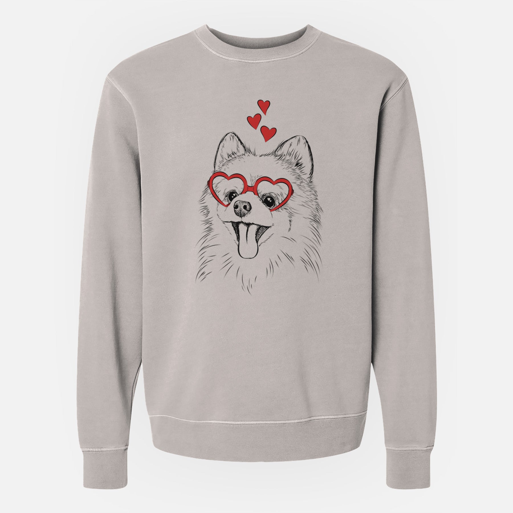 Valentine Quinn the Pomeranian - Unisex Pigment Dyed Crew Sweatshirt