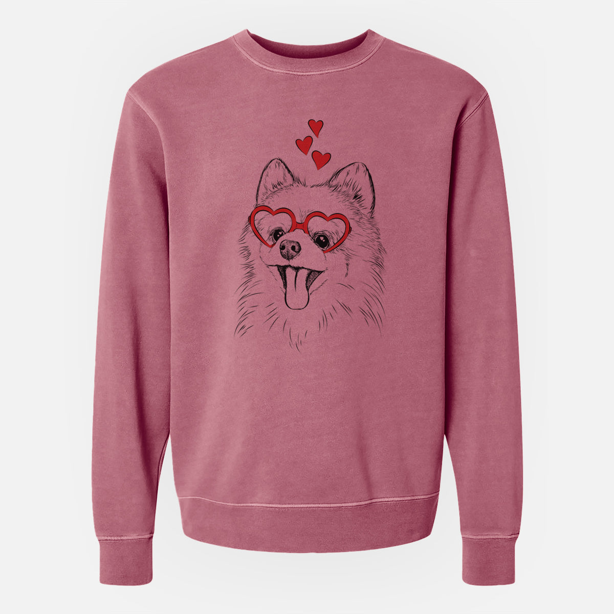Valentine Quinn the Pomeranian - Unisex Pigment Dyed Crew Sweatshirt