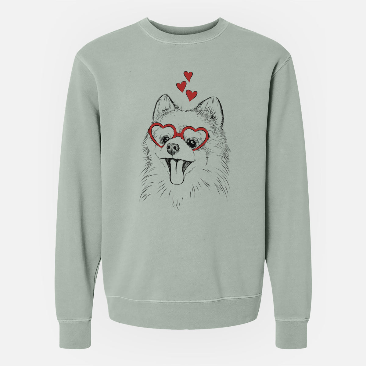 Valentine Quinn the Pomeranian - Unisex Pigment Dyed Crew Sweatshirt