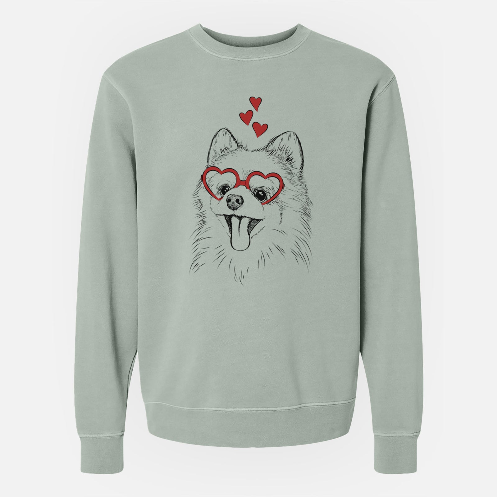 Valentine Quinn the Pomeranian - Unisex Pigment Dyed Crew Sweatshirt