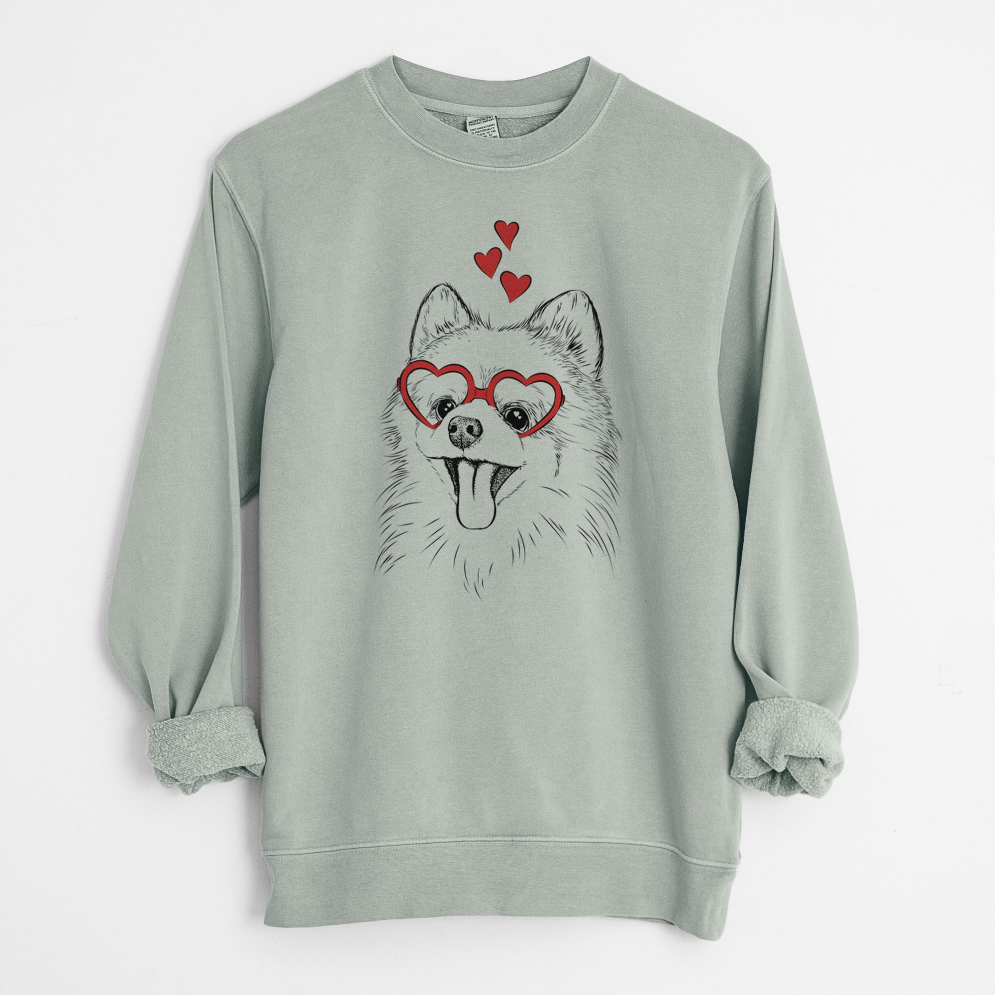 Valentine Quinn the Pomeranian - Unisex Pigment Dyed Crew Sweatshirt