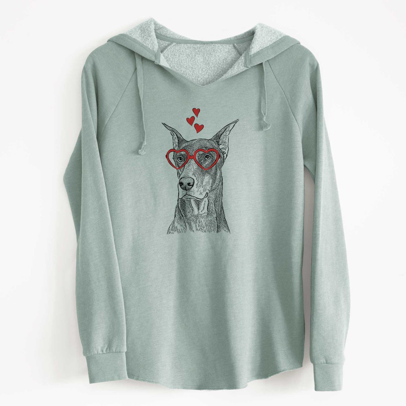 Valentine RJ the Doberman Pinscher - Cali Wave Hooded Sweatshirt