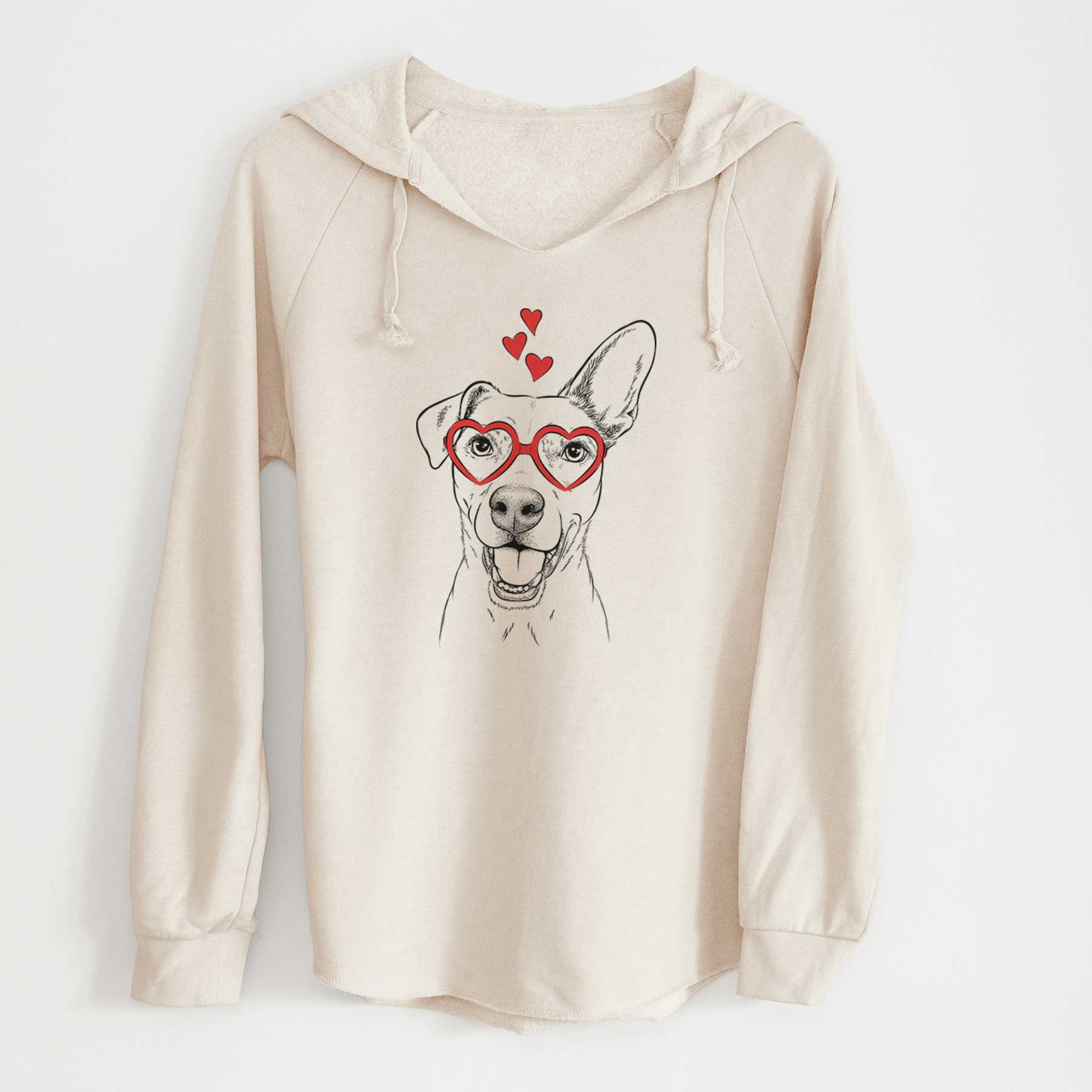 Valentine Radar the Pitbull Mix - Cali Wave Hooded Sweatshirt