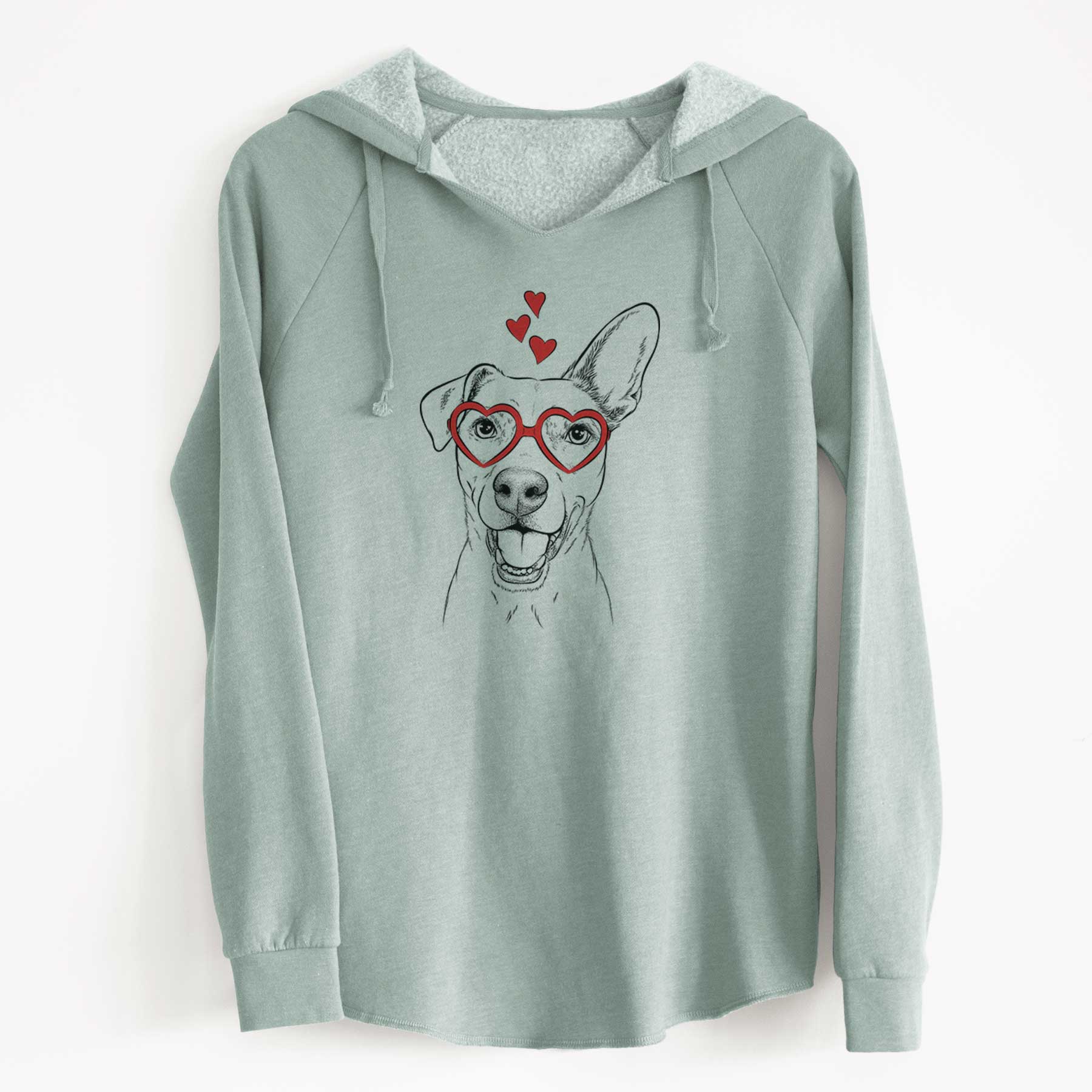 Valentine Radar the Pitbull Mix - Cali Wave Hooded Sweatshirt