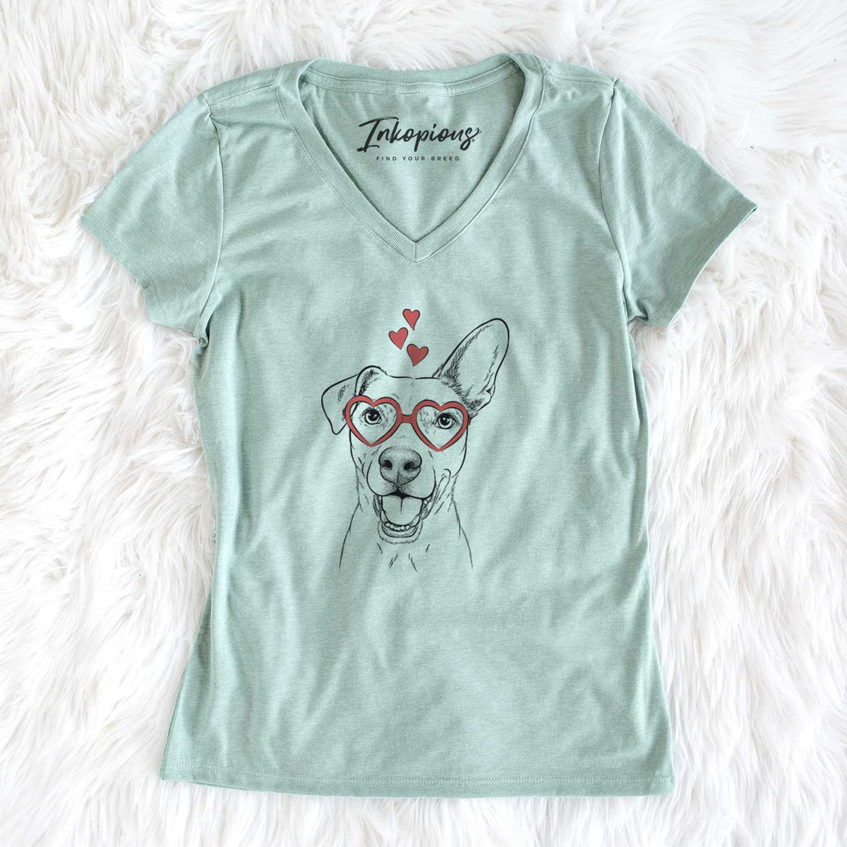 Valentine Radar the Pitbull Mix - Women's V-neck Shirt