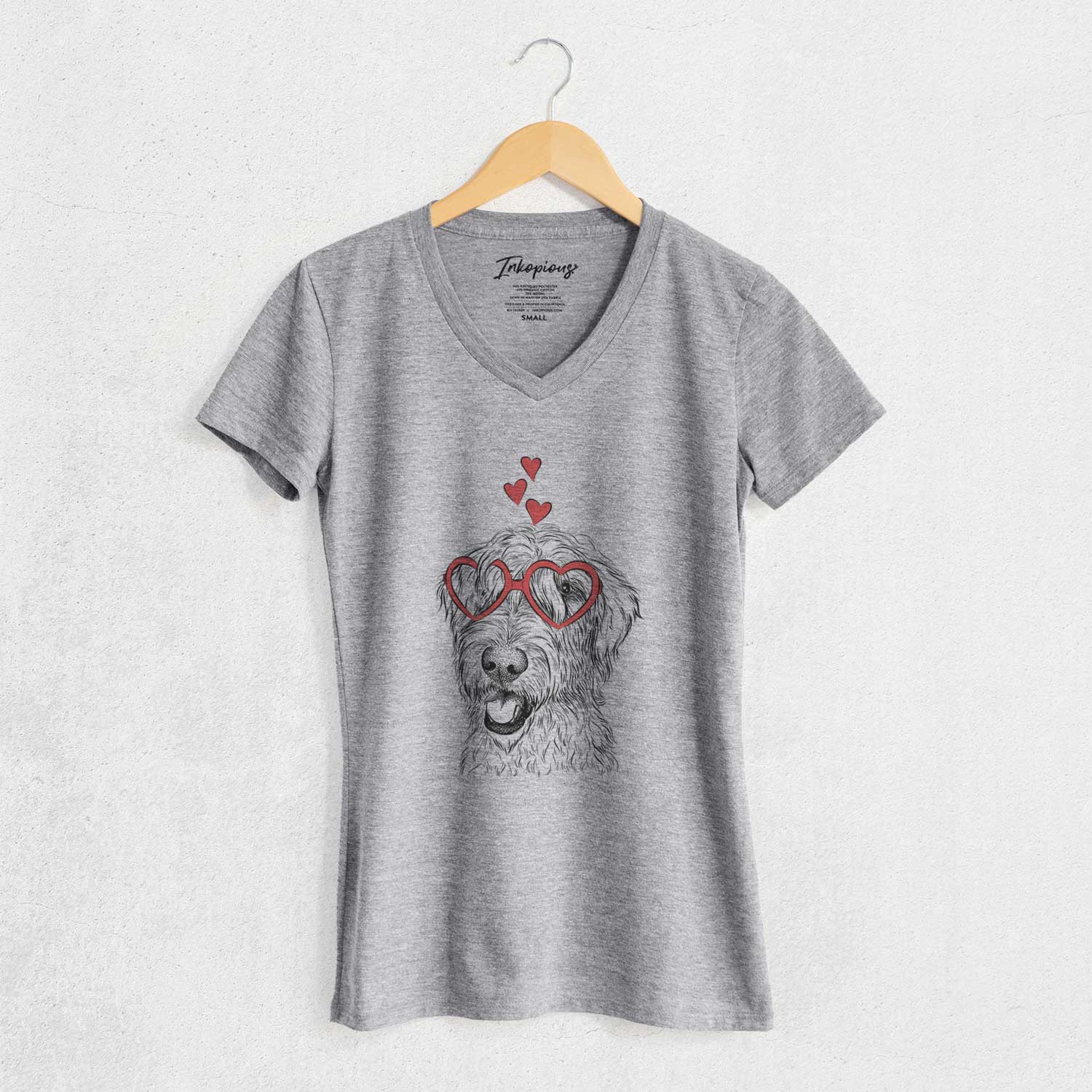 Valentine Ragnar the Irish Wolfhound - Women's V-neck Shirt