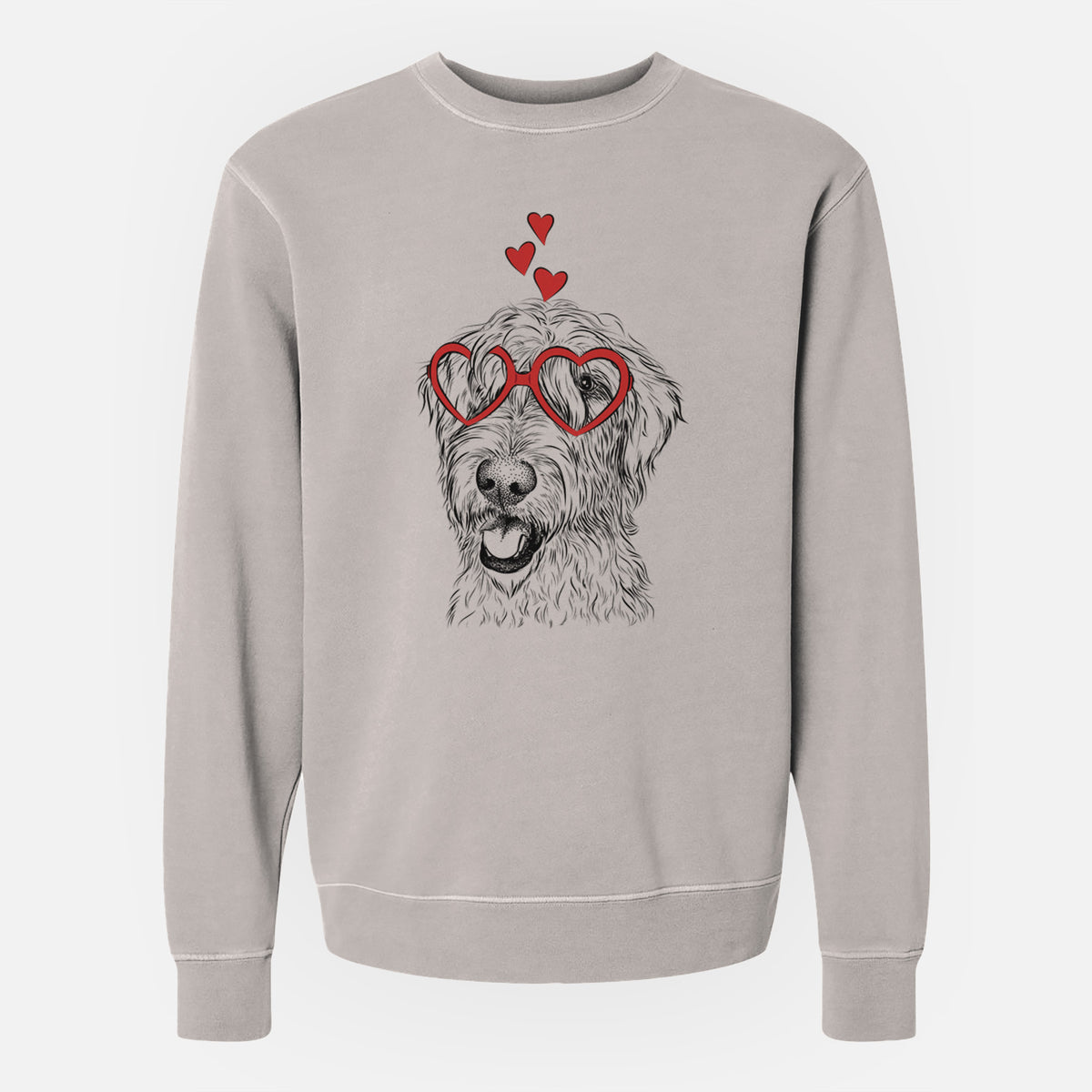 Valentine Ragnar the Irish Wolfhound - Unisex Pigment Dyed Crew Sweatshirt