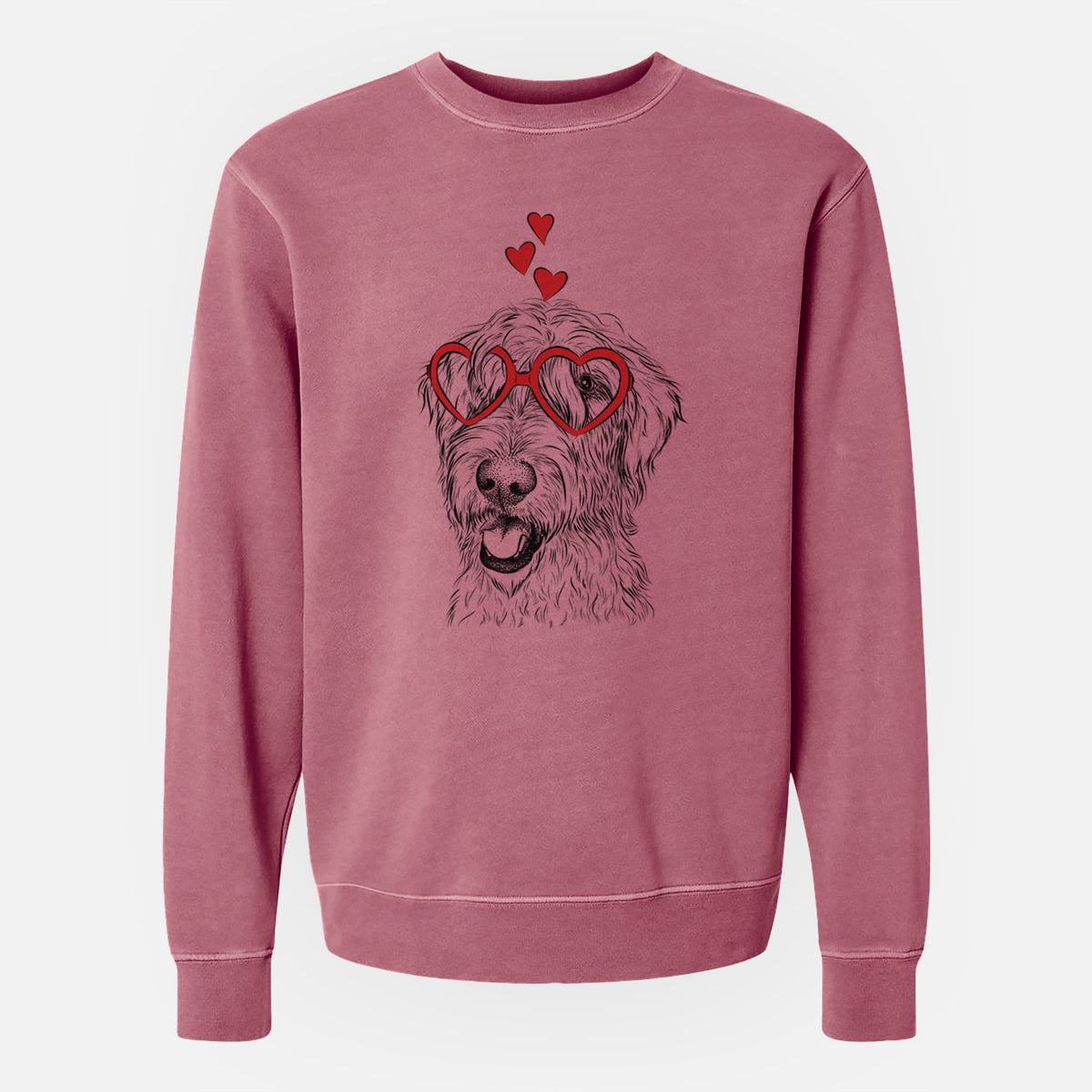Valentine Ragnar the Irish Wolfhound - Unisex Pigment Dyed Crew Sweatshirt