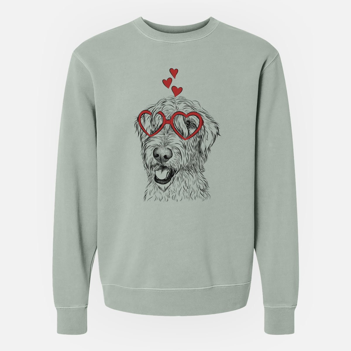 Valentine Ragnar the Irish Wolfhound - Unisex Pigment Dyed Crew Sweatshirt