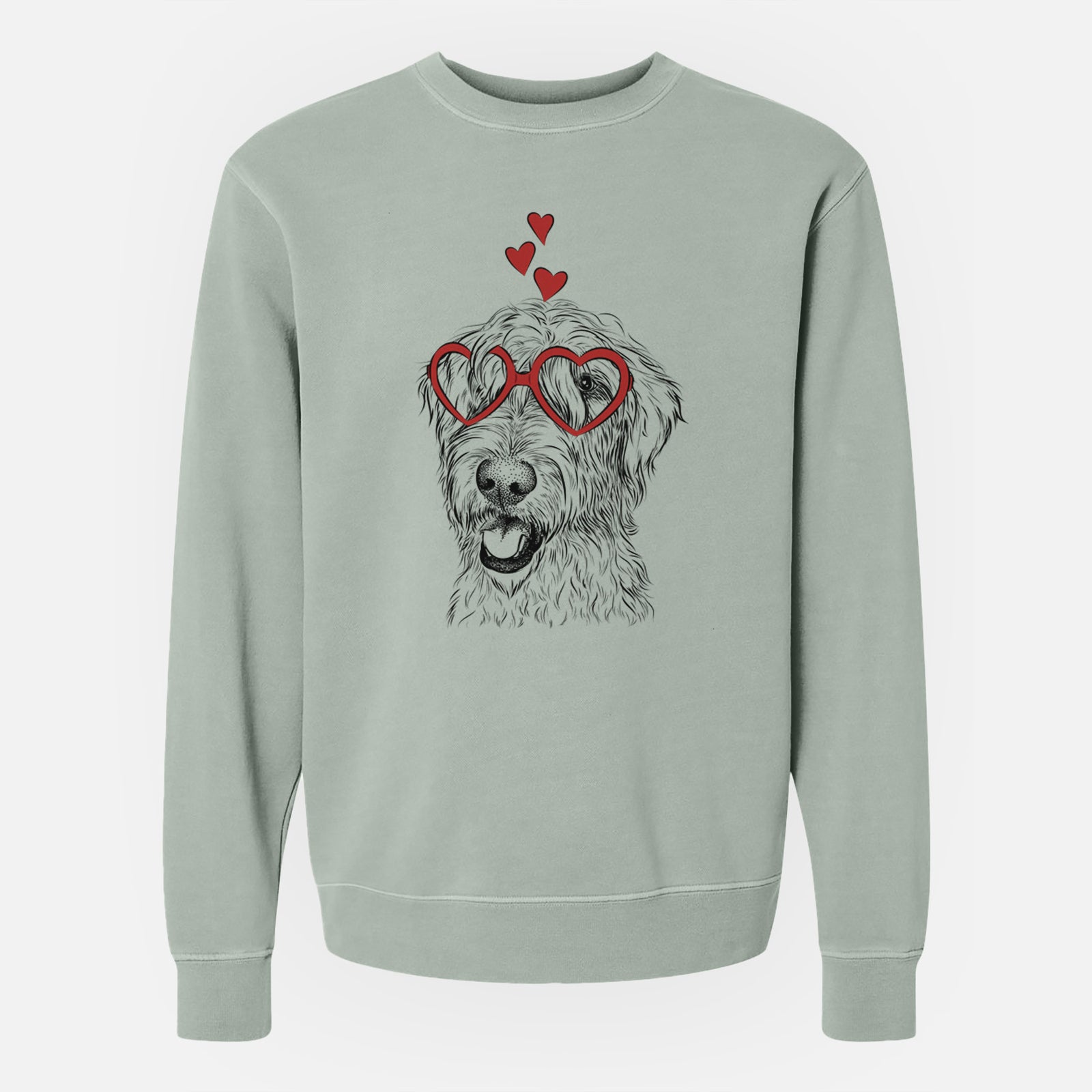 Valentine Ragnar the Irish Wolfhound - Unisex Pigment Dyed Crew Sweatshirt