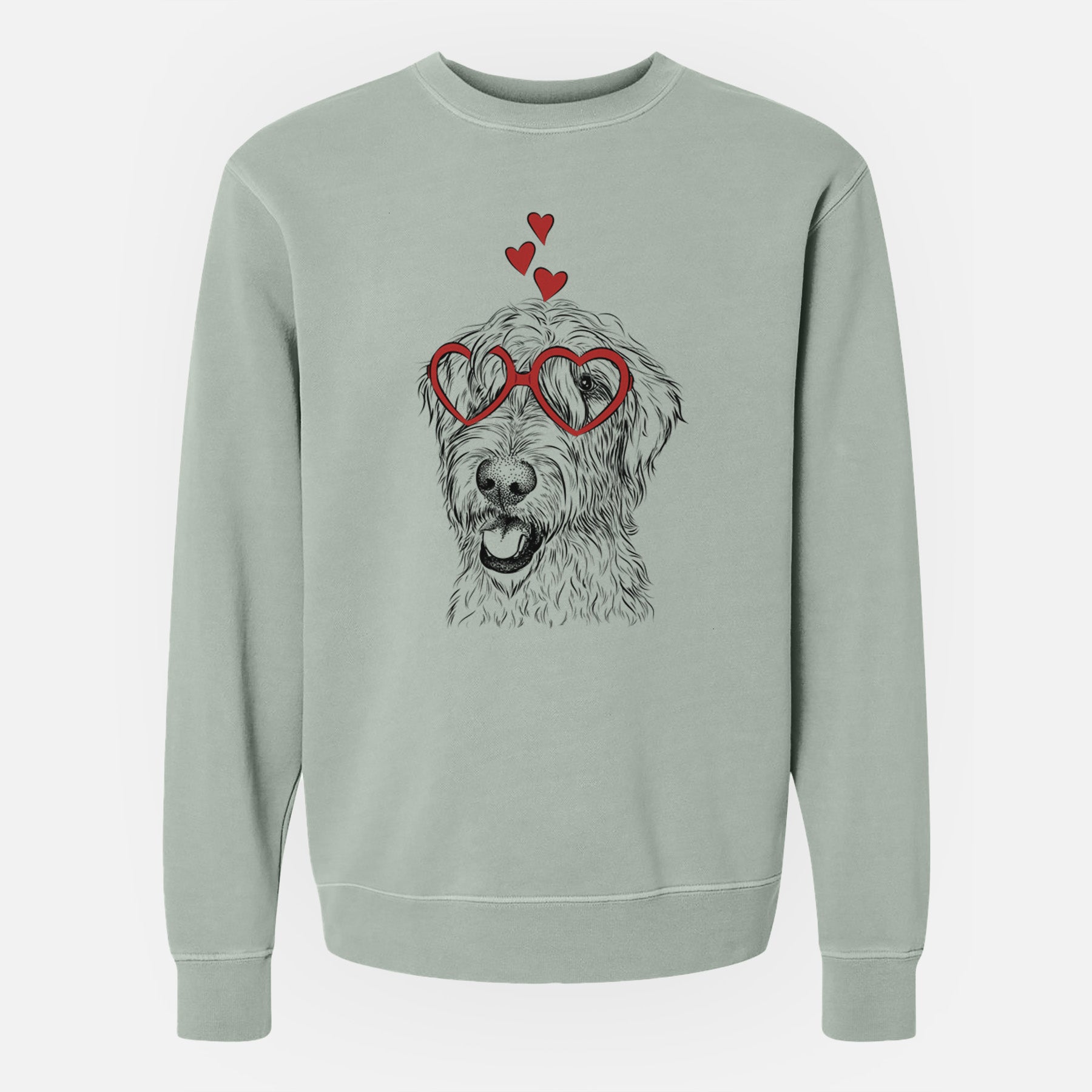 Valentine Ragnar the Irish Wolfhound - Unisex Pigment Dyed Crew Sweatshirt