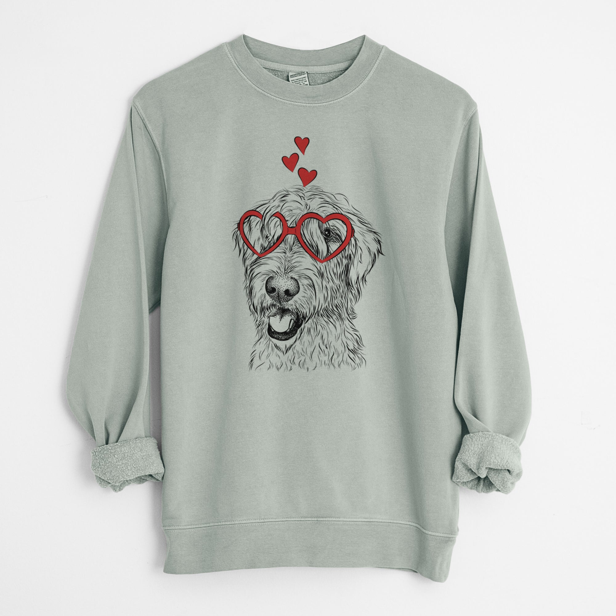 Valentine Ragnar the Irish Wolfhound - Unisex Pigment Dyed Crew Sweatshirt