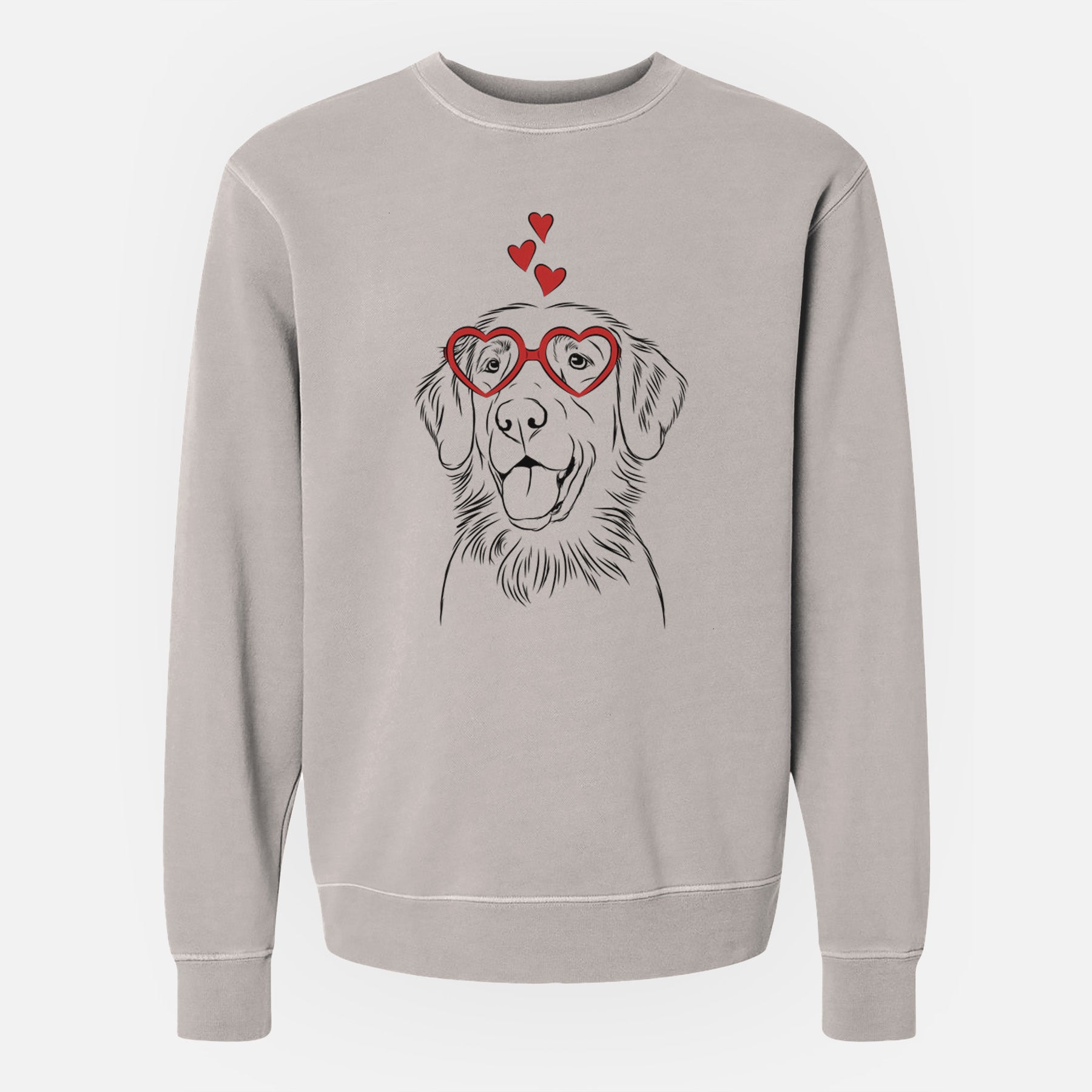 Valentine Raisin the Flat Coated Retriever - Unisex Pigment Dyed Crew Sweatshirt