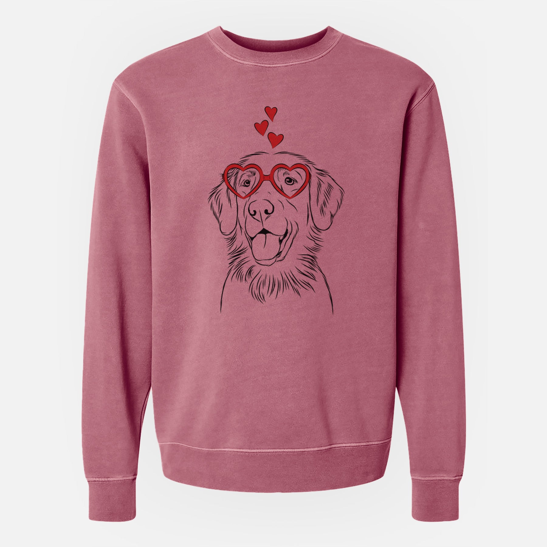 Valentine Raisin the Flat Coated Retriever - Unisex Pigment Dyed Crew Sweatshirt