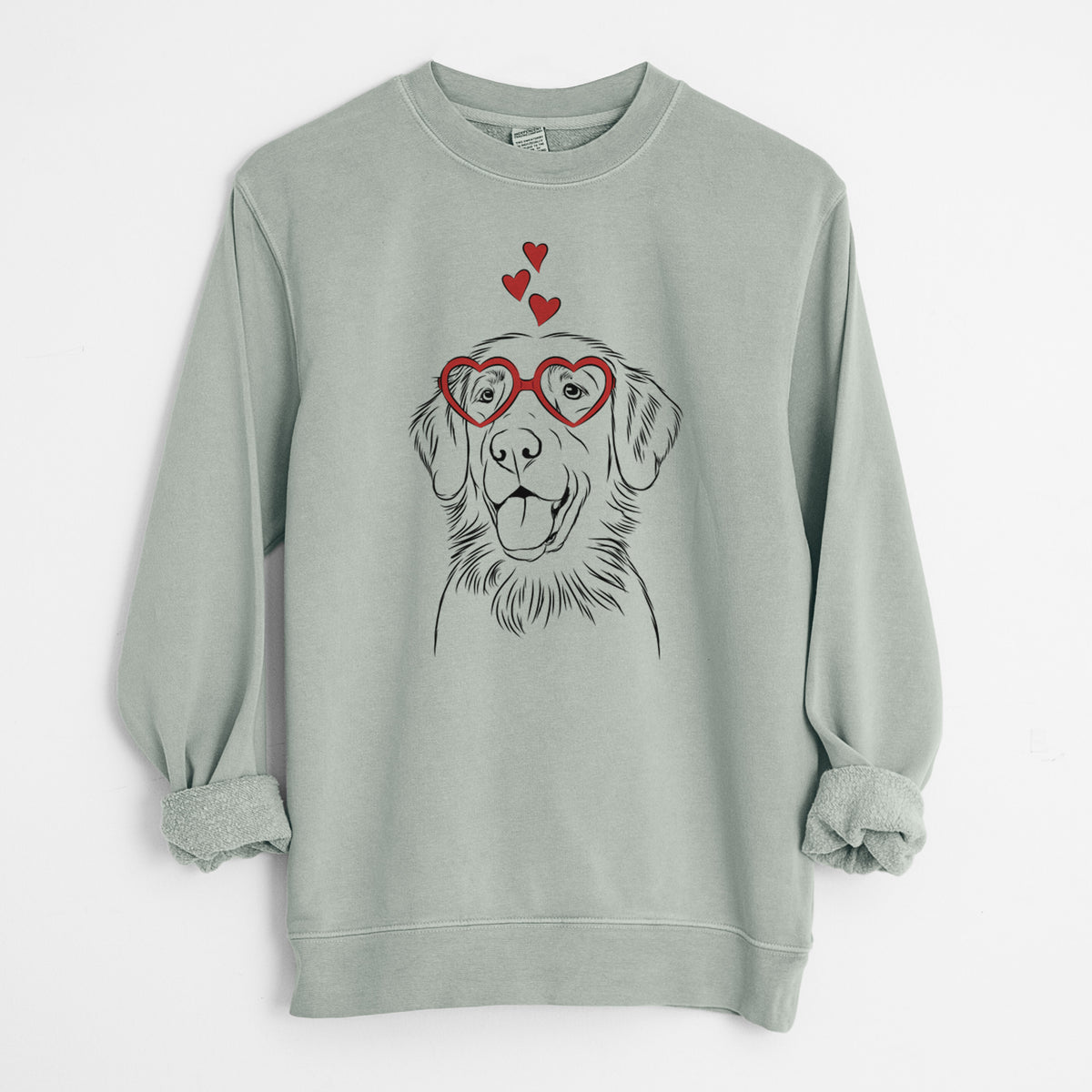 Valentine Raisin the Flat Coated Retriever - Unisex Pigment Dyed Crew Sweatshirt