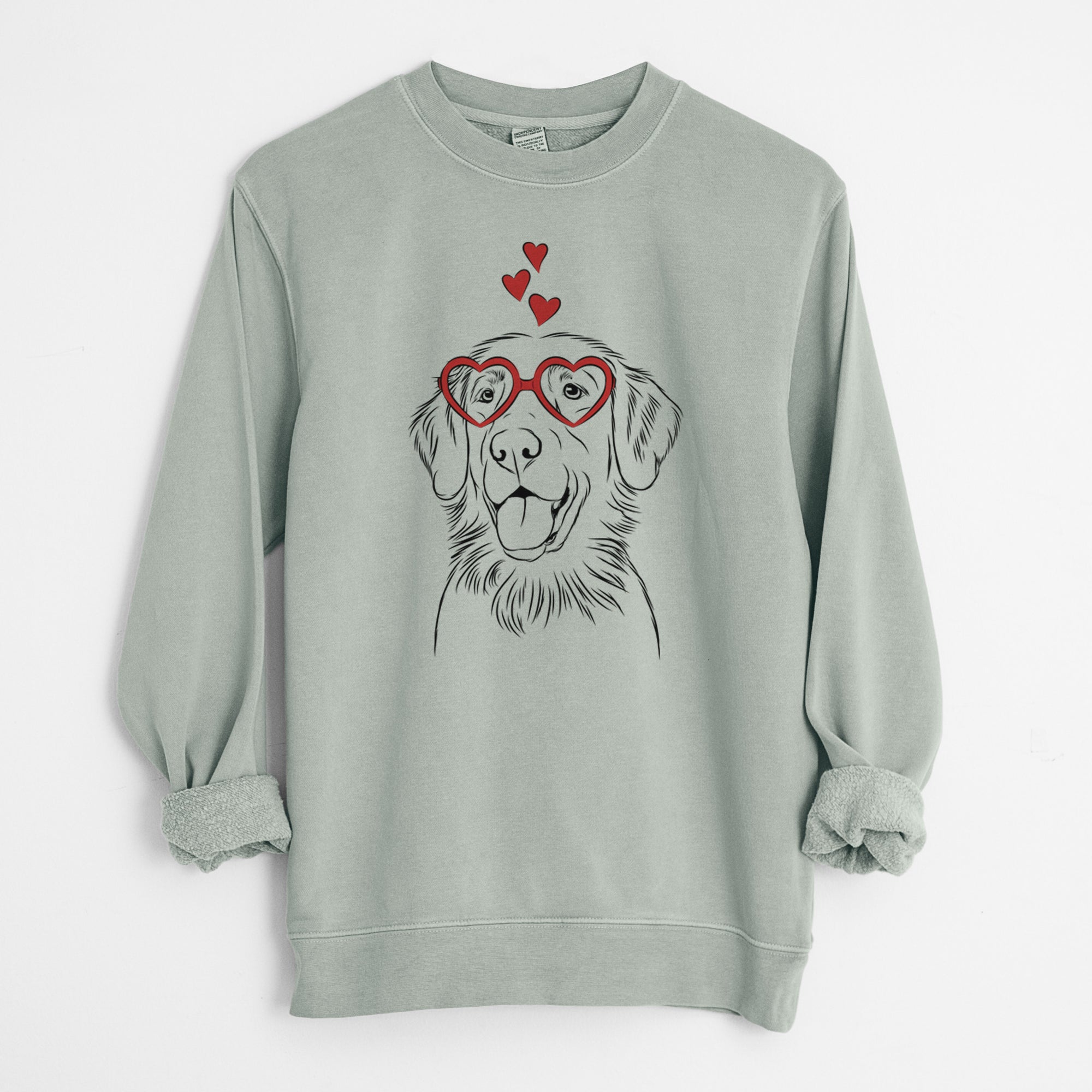 Valentine Raisin the Flat Coated Retriever - Unisex Pigment Dyed Crew Sweatshirt