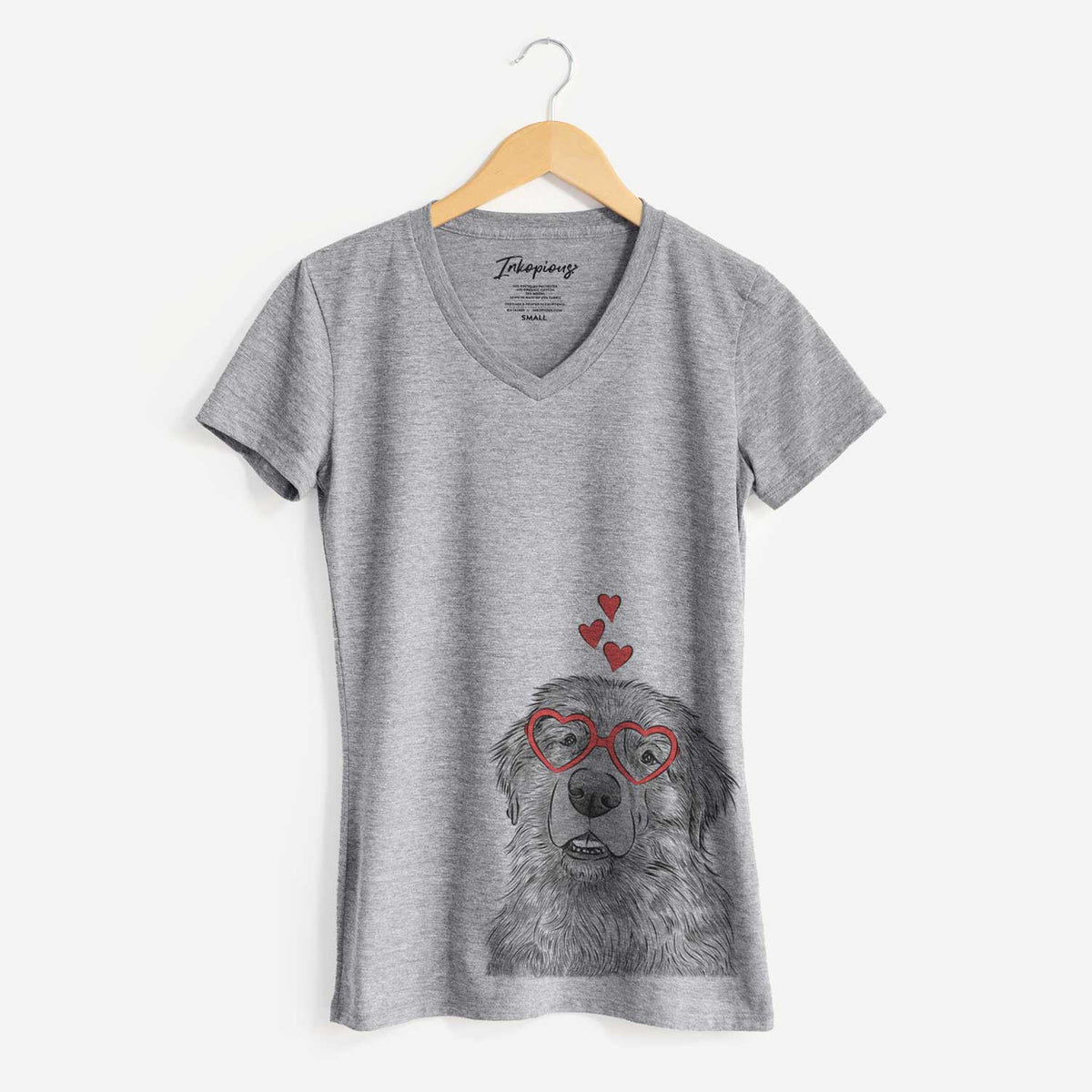 Valentine Ralph the Leonberger - Women's V-neck Shirt