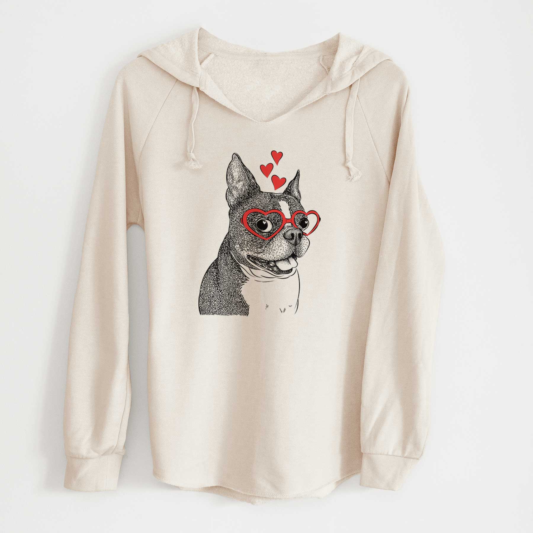 Valentine Ralphie the Boston Terrier - Cali Wave Hooded Sweatshirt