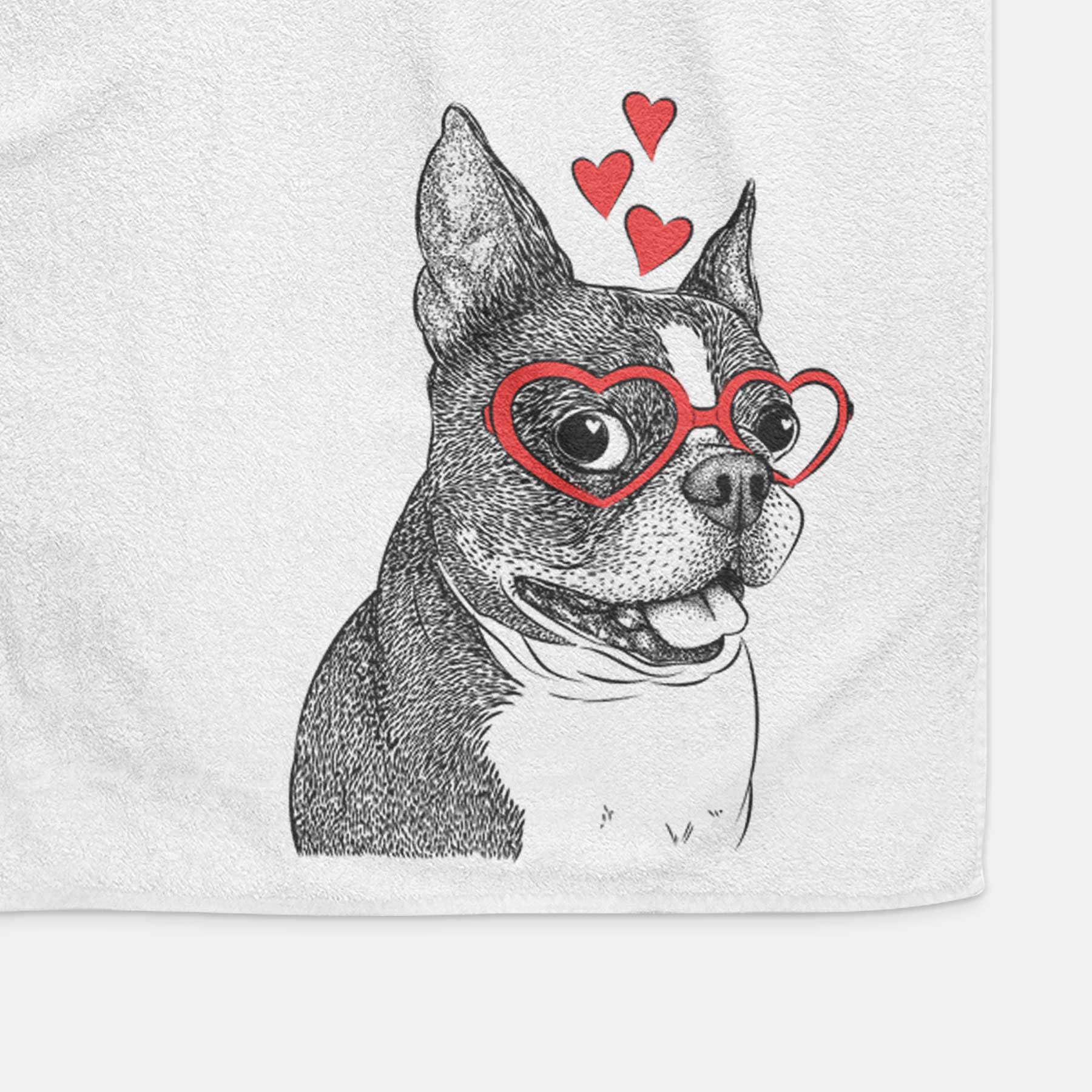 Ralphie the Boston Terrier Decorative Hand Towel