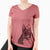 Valentine Ralphie the Boston Terrier - Women's V-neck Shirt