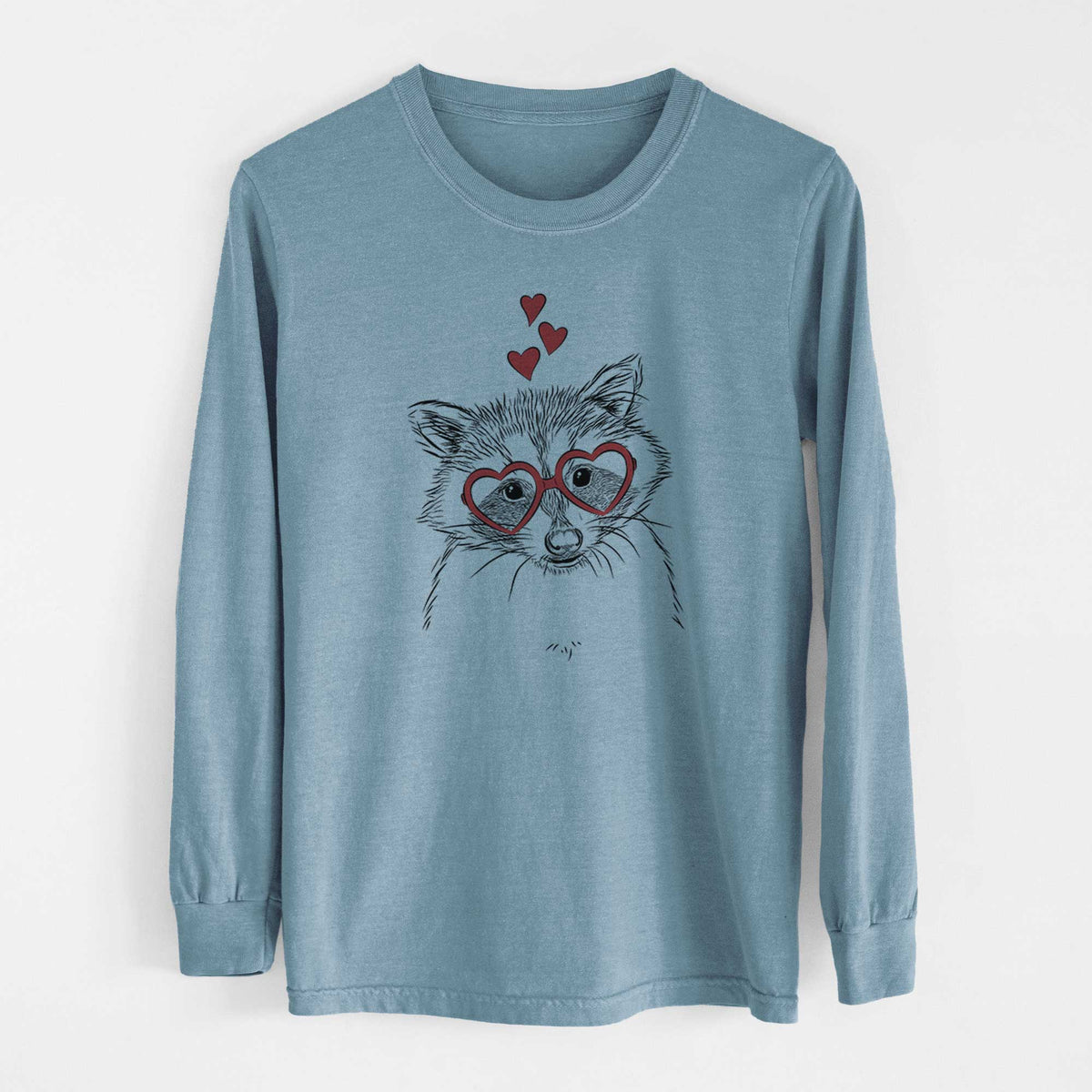 Valentine Randy the Raccoon - Heavyweight 100% Cotton Long Sleeve