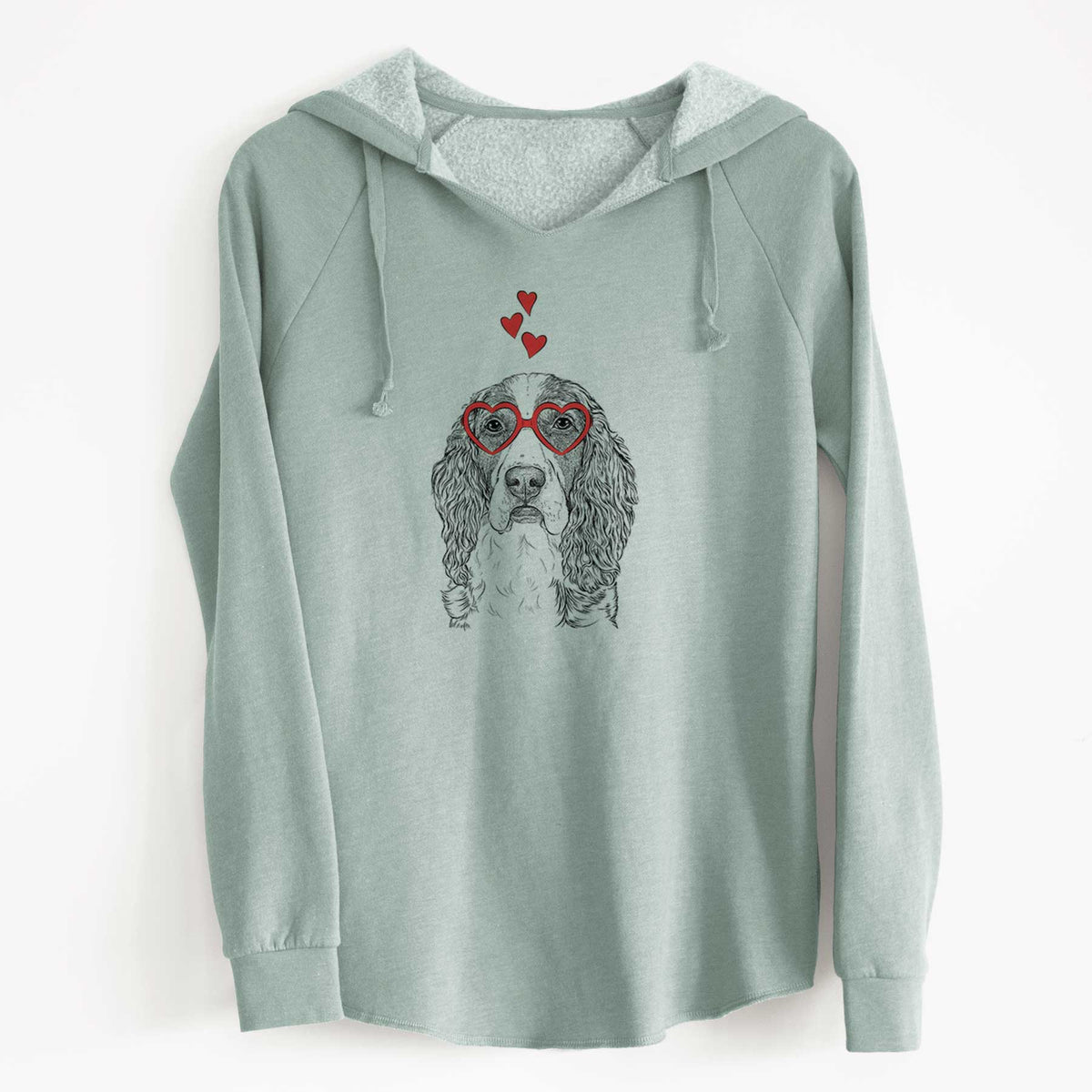 Valentine Red the English Springer Spaniel - Cali Wave Hooded Sweatshirt