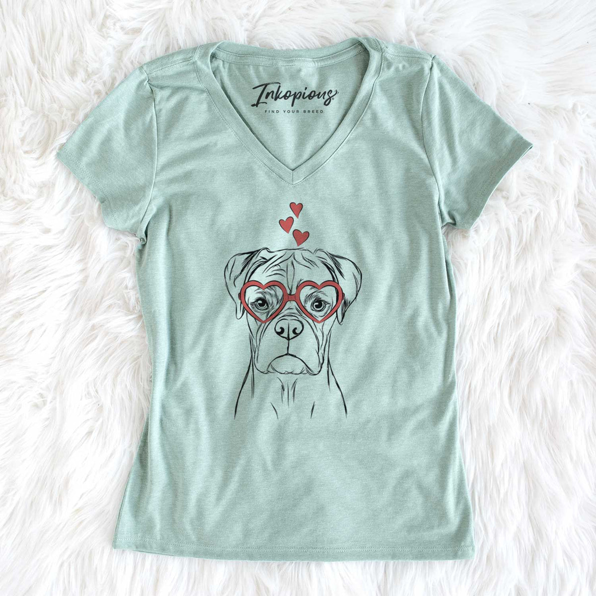Valentine Reese the Boxer - Women's V-neck Shirt