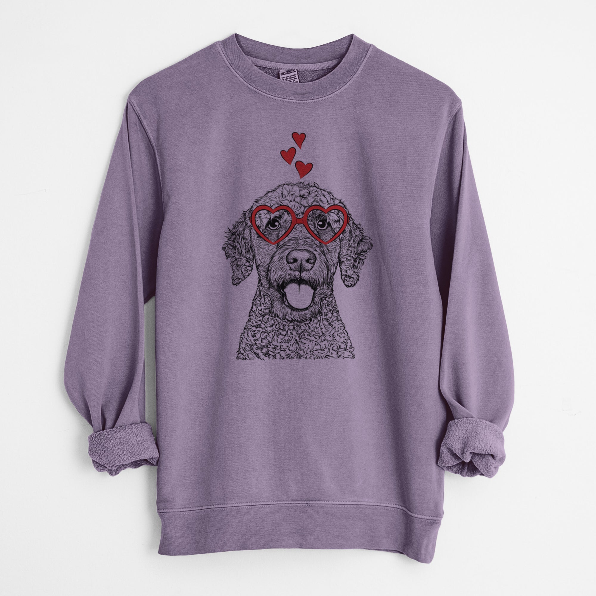 Valentine Reina the Spanish Water Dog - Unisex Pigment Dyed Crew Sweatshirt