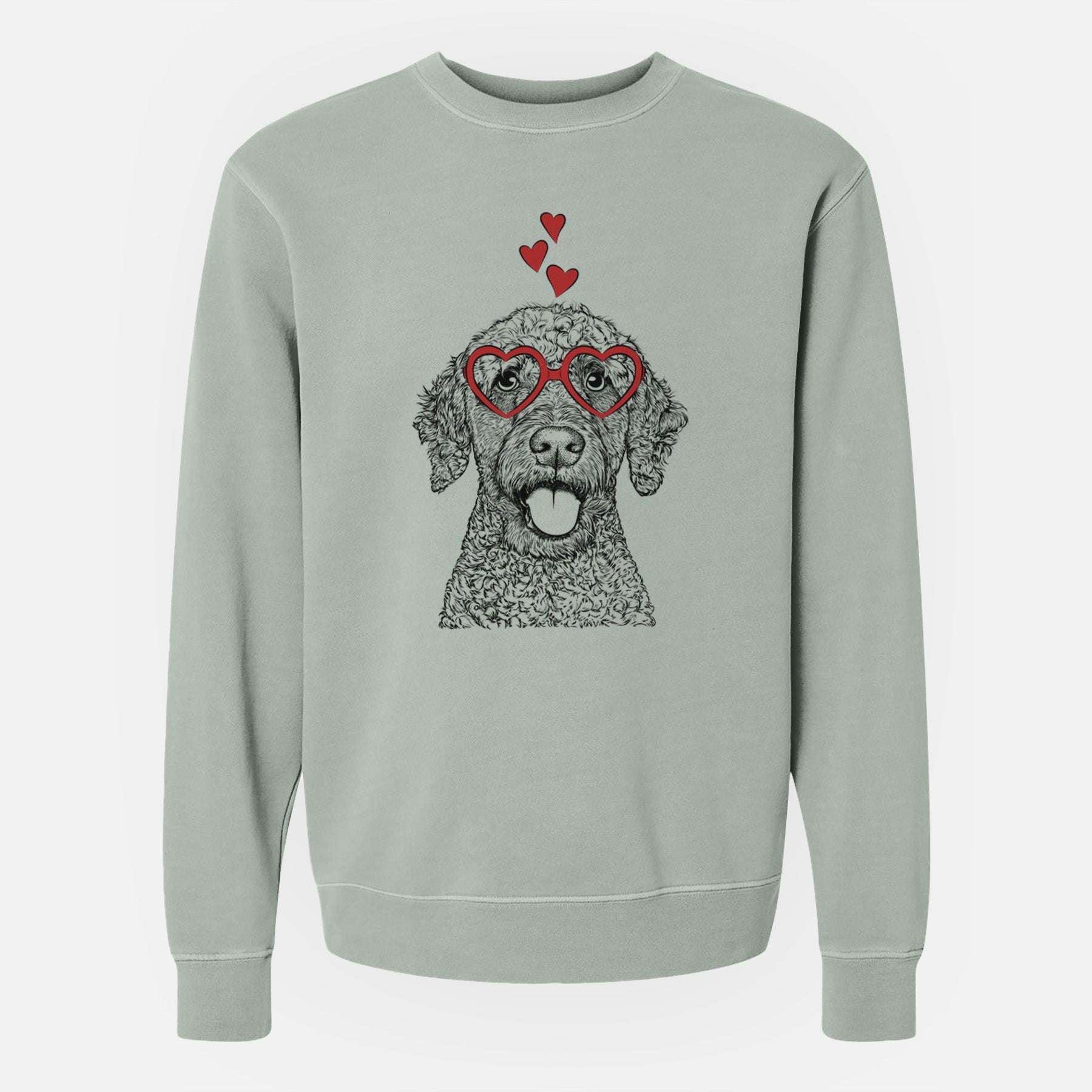 Valentine Reina the Spanish Water Dog - Unisex Pigment Dyed Crew Sweatshirt