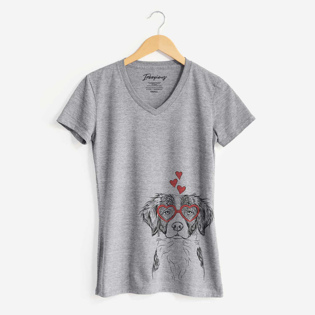 Valentine Remi the Brittany - Women's V-neck Shirt