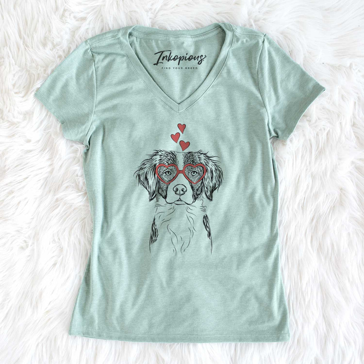 Valentine Remi the Brittany - Women's V-neck Shirt