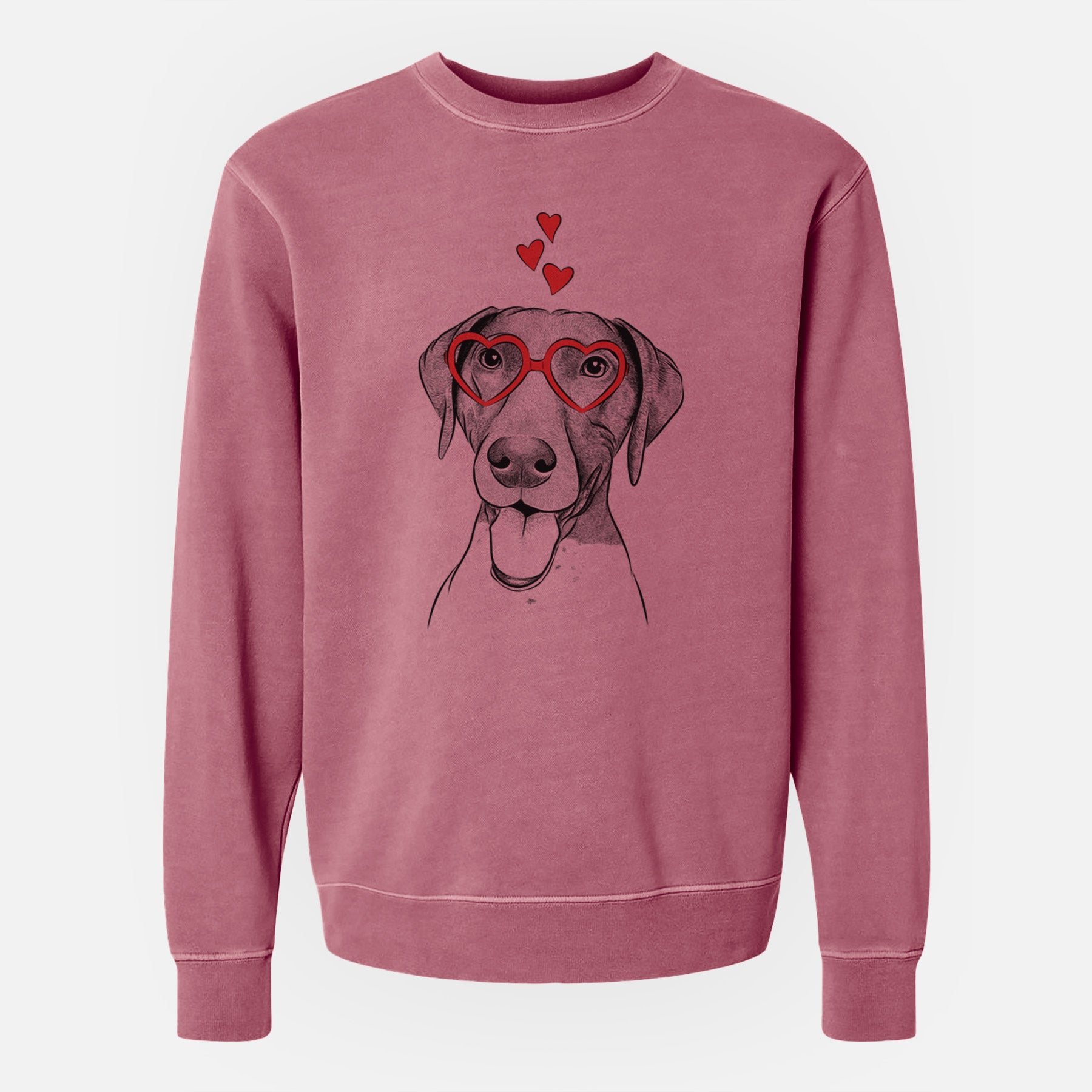 Valentine Remi the German Shorthaired Pointer - Unisex Pigment Dyed Crew Sweatshirt