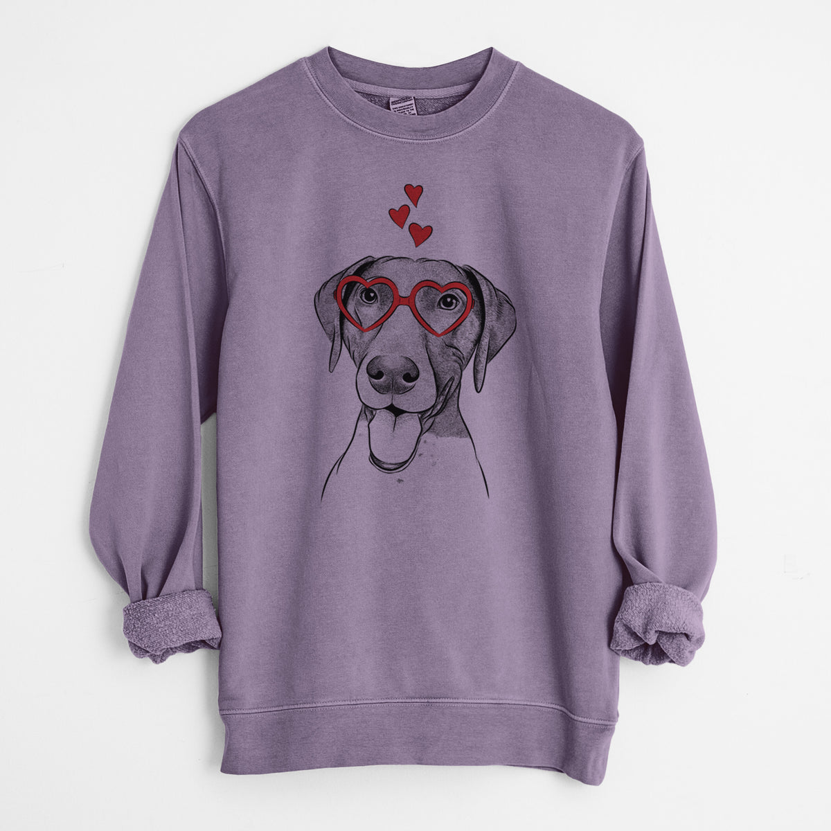 Valentine Remi the German Shorthaired Pointer - Unisex Pigment Dyed Crew Sweatshirt