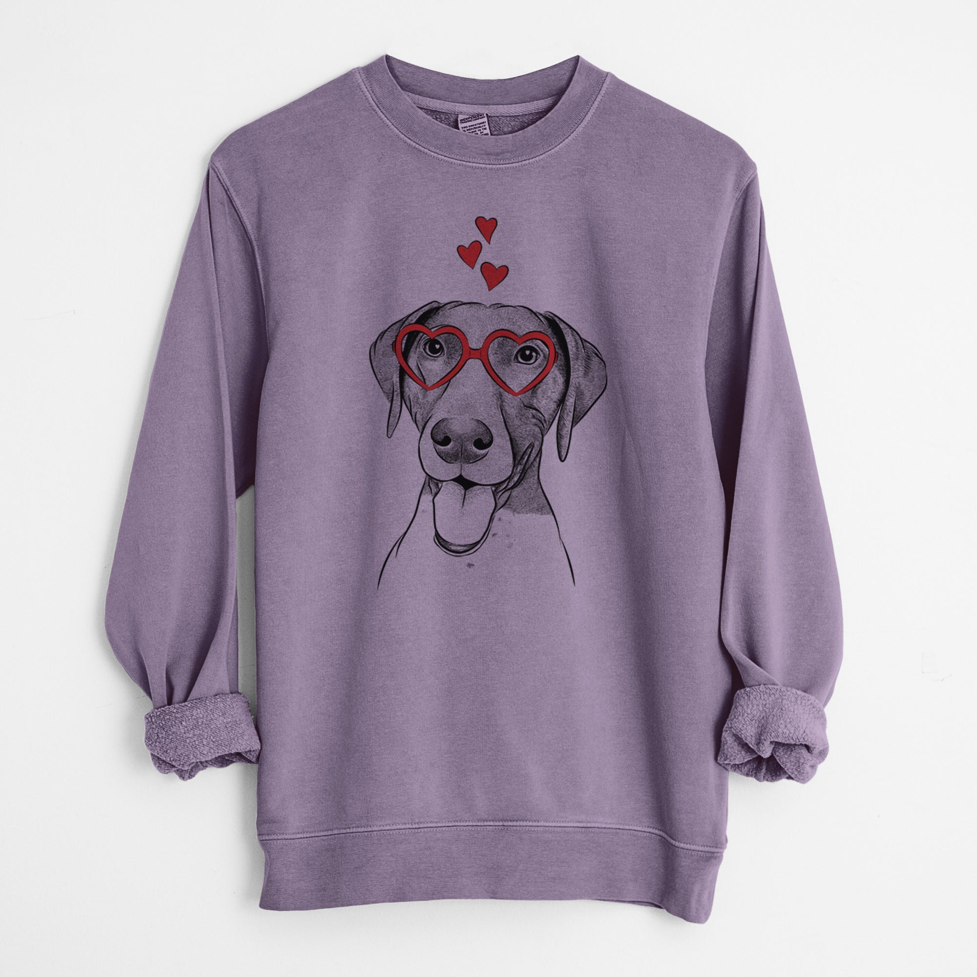 Valentine Remi the German Shorthaired Pointer - Unisex Pigment Dyed Crew Sweatshirt