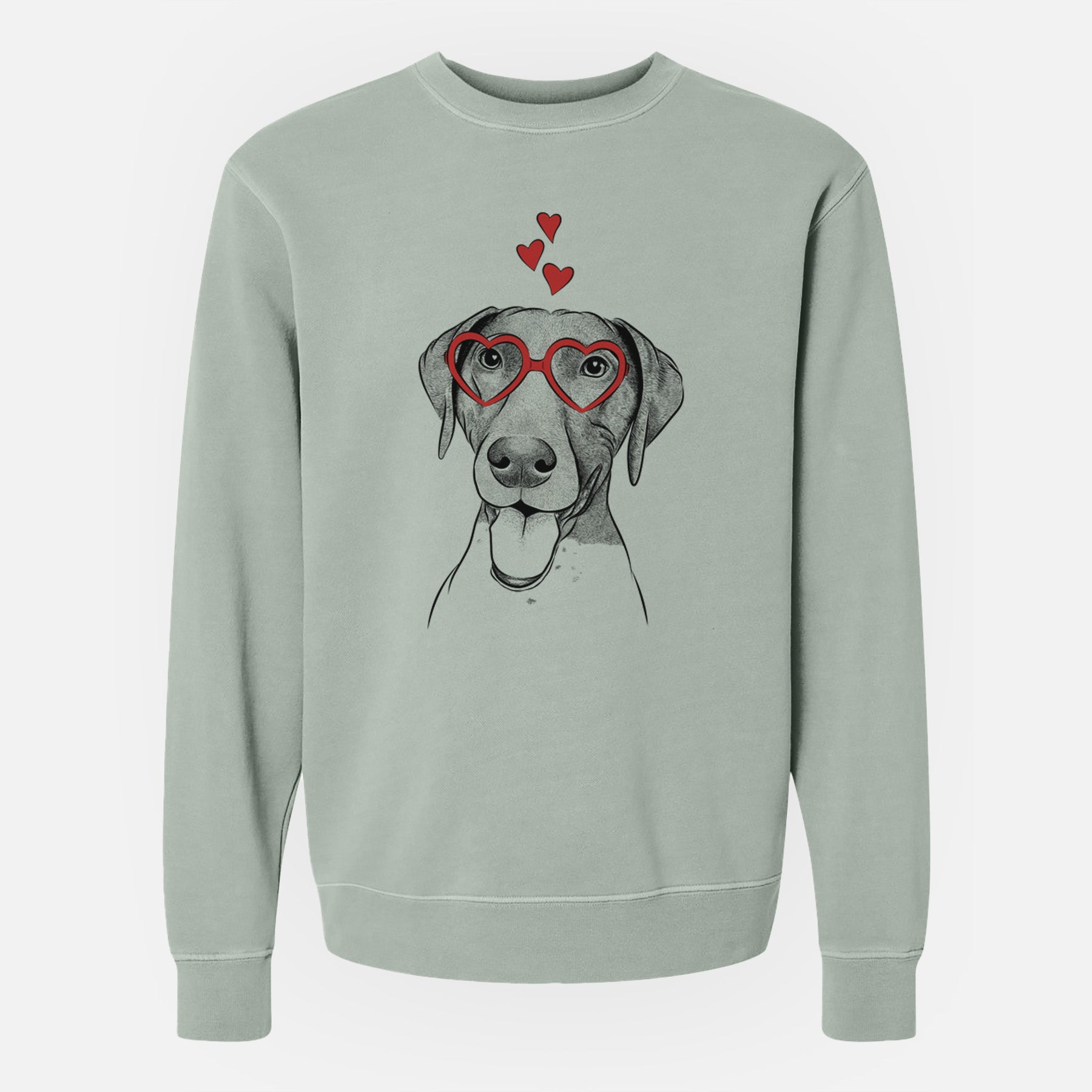 Valentine Remi the German Shorthaired Pointer - Unisex Pigment Dyed Crew Sweatshirt