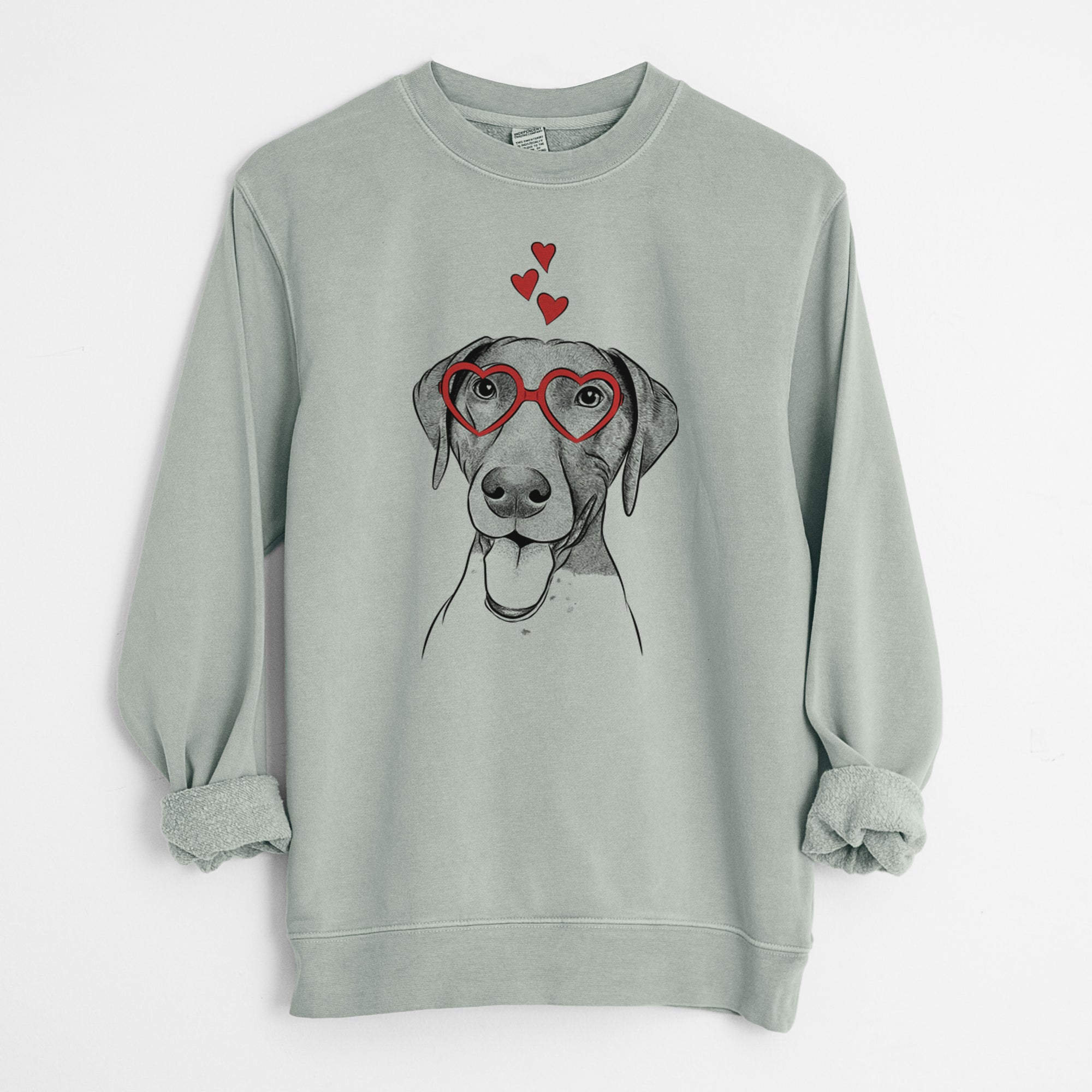 Valentine Remi the German Shorthaired Pointer - Unisex Pigment Dyed Crew Sweatshirt