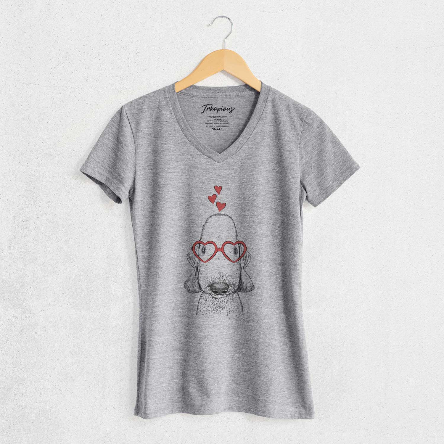 Valentine Remington the Bedlington Terrier - Women's V-neck Shirt