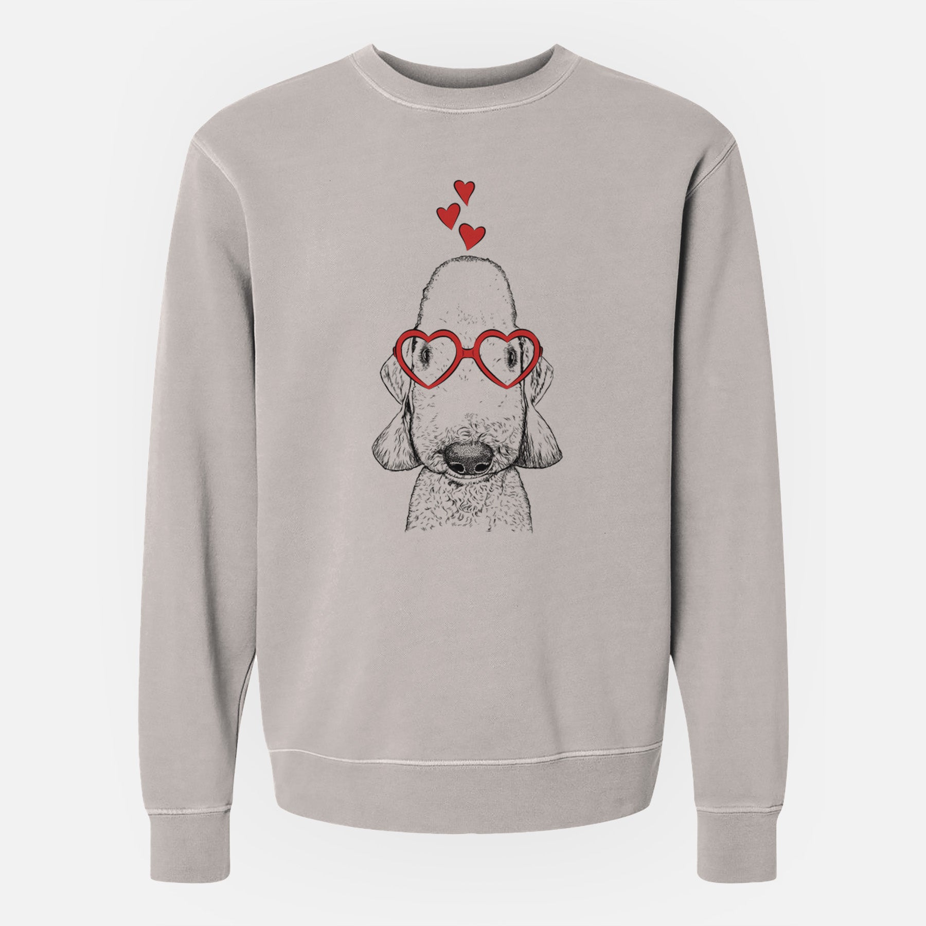 Valentine Remington the Bedlington Terrier - Unisex Pigment Dyed Crew Sweatshirt