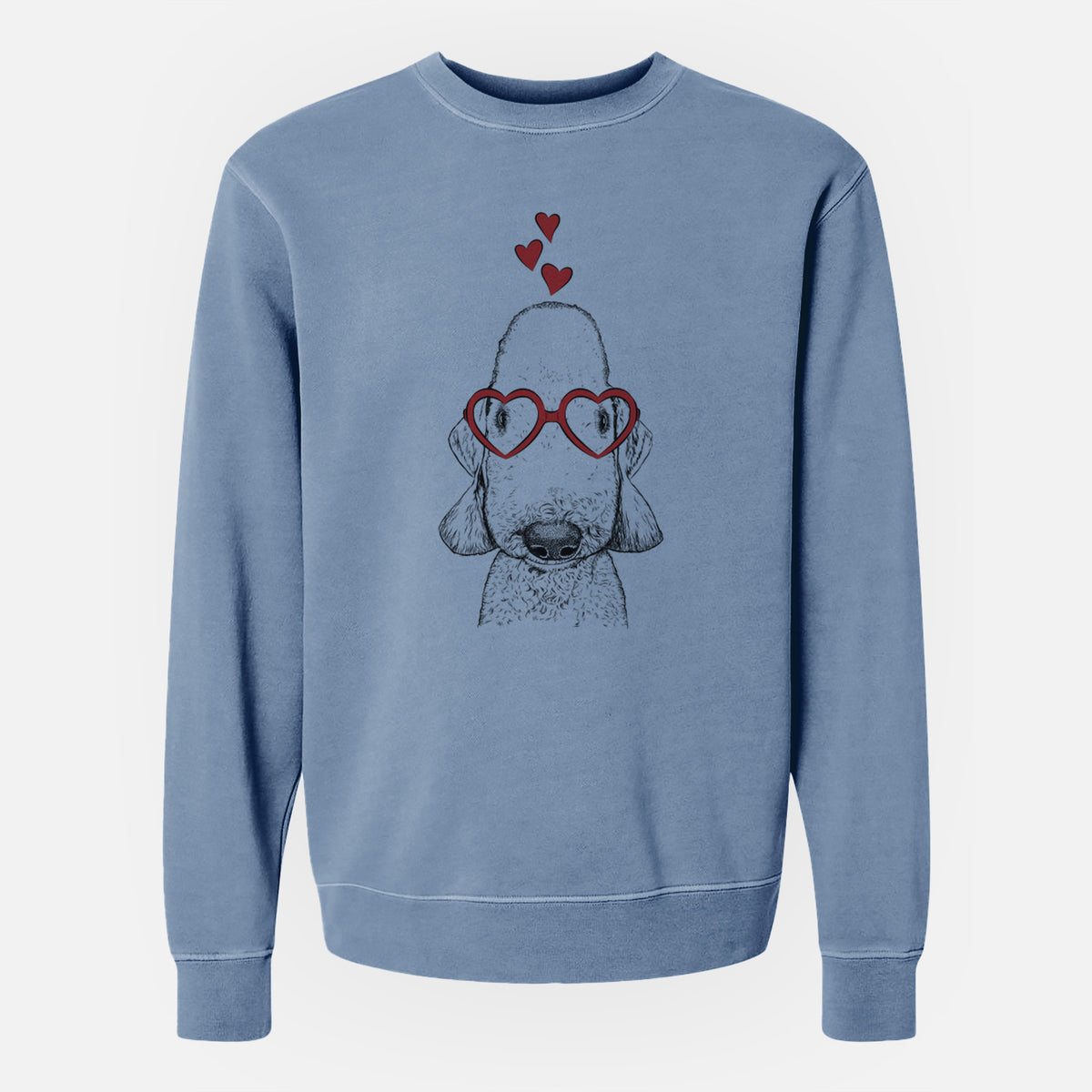 Valentine Remington the Bedlington Terrier - Unisex Pigment Dyed Crew Sweatshirt