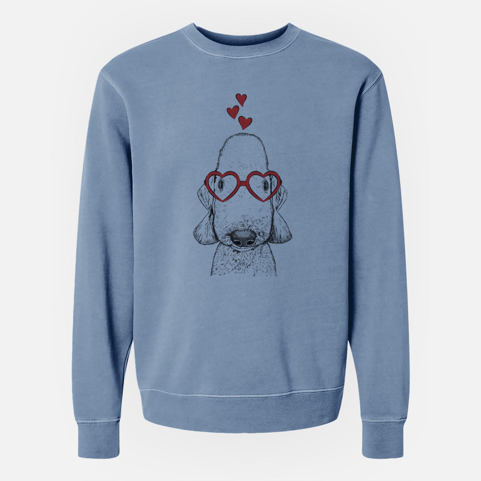 Valentine Remington the Bedlington Terrier - Unisex Pigment Dyed Crew Sweatshirt