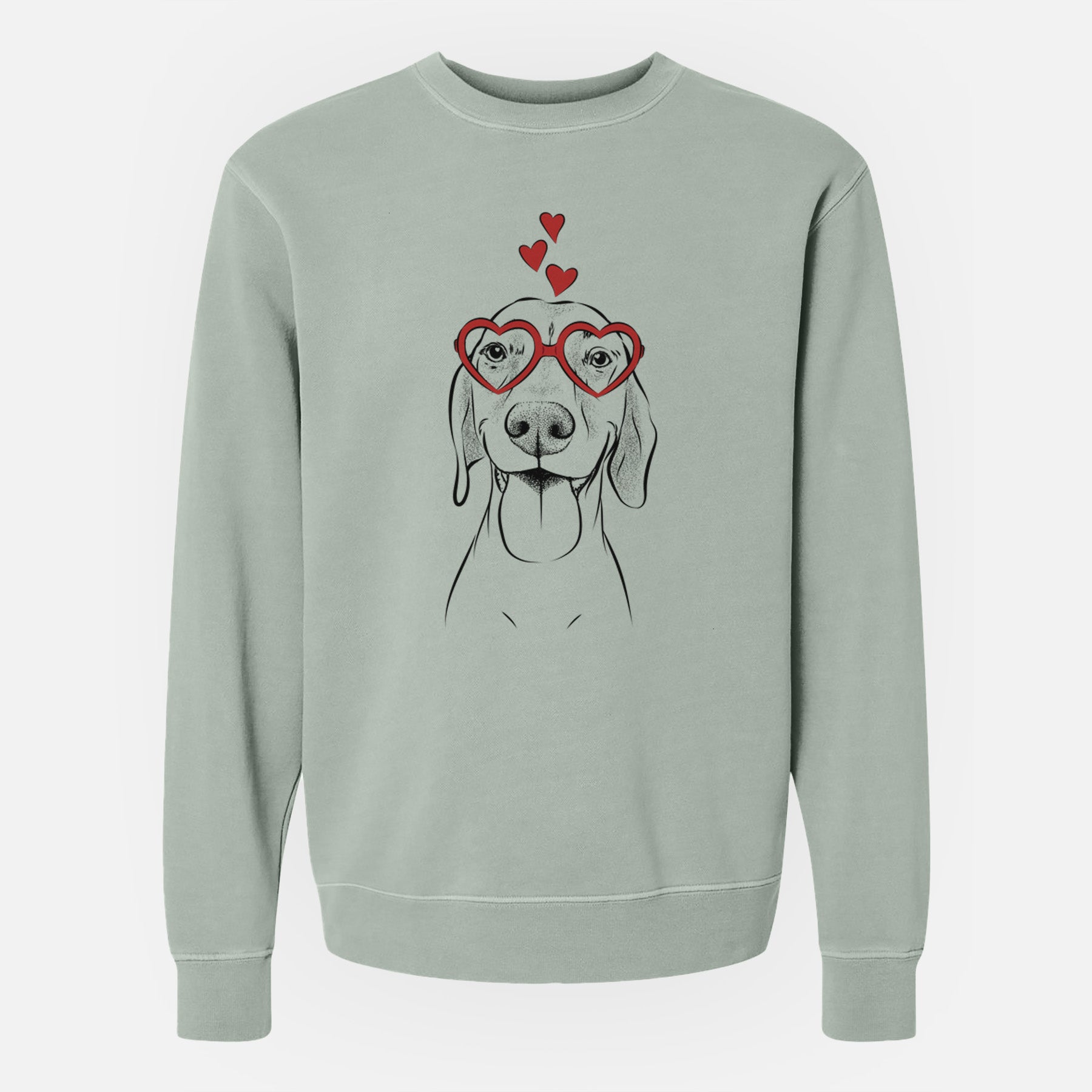 Valentine Remington the Vizsla - Unisex Pigment Dyed Crew Sweatshirt