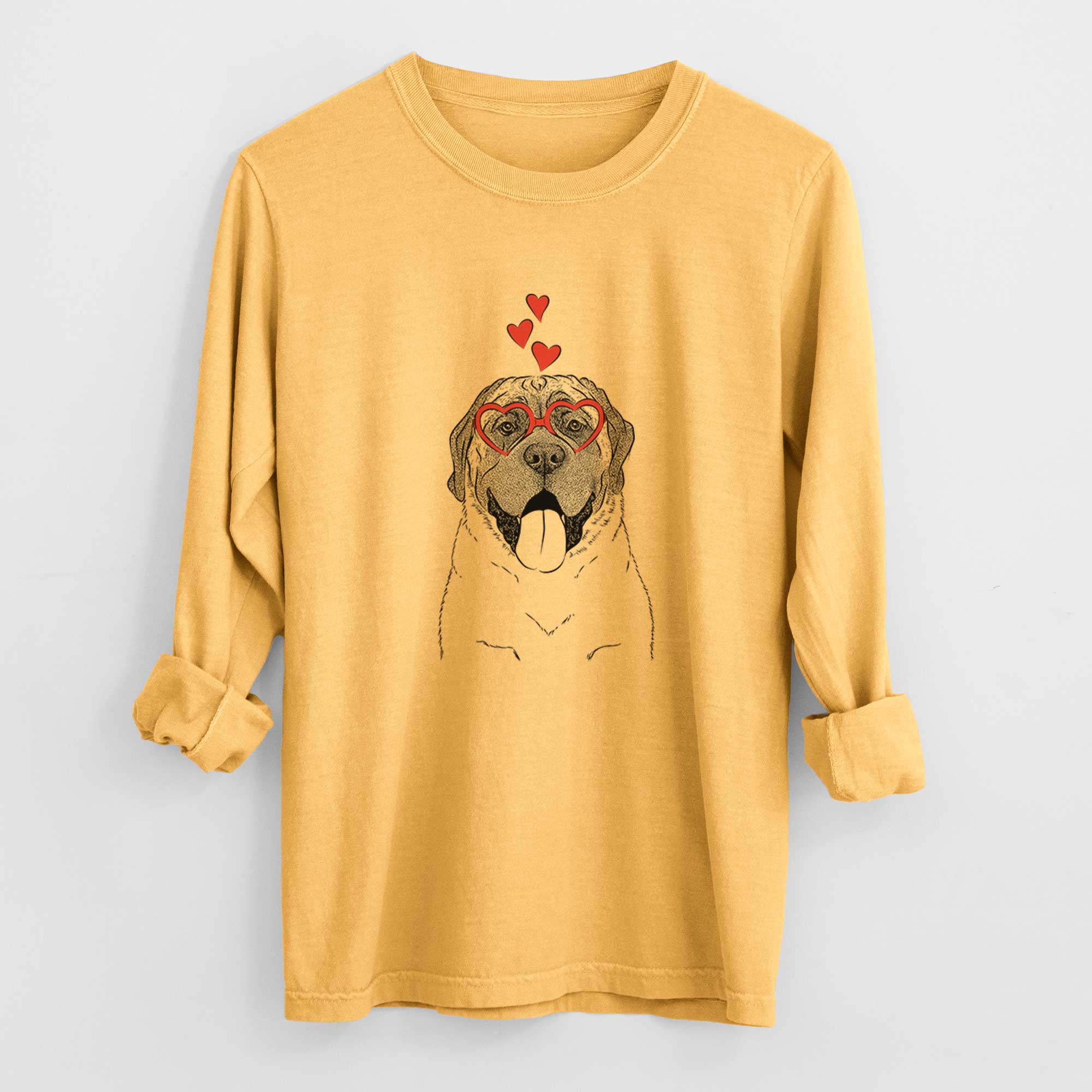 Valentine Remmie the English Mastiff - Heavyweight 100% Cotton Long Sleeve