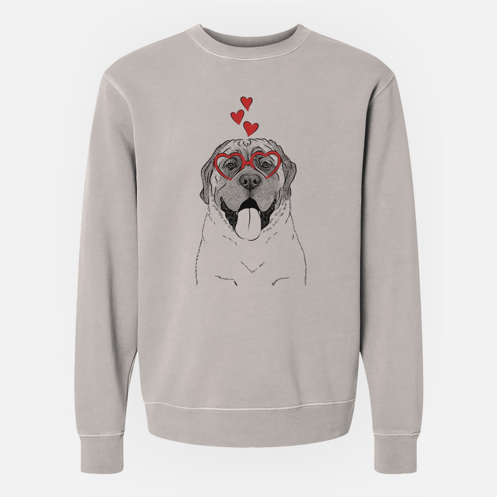 Valentine Remmie the English Mastiff - Unisex Pigment Dyed Crew Sweatshirt