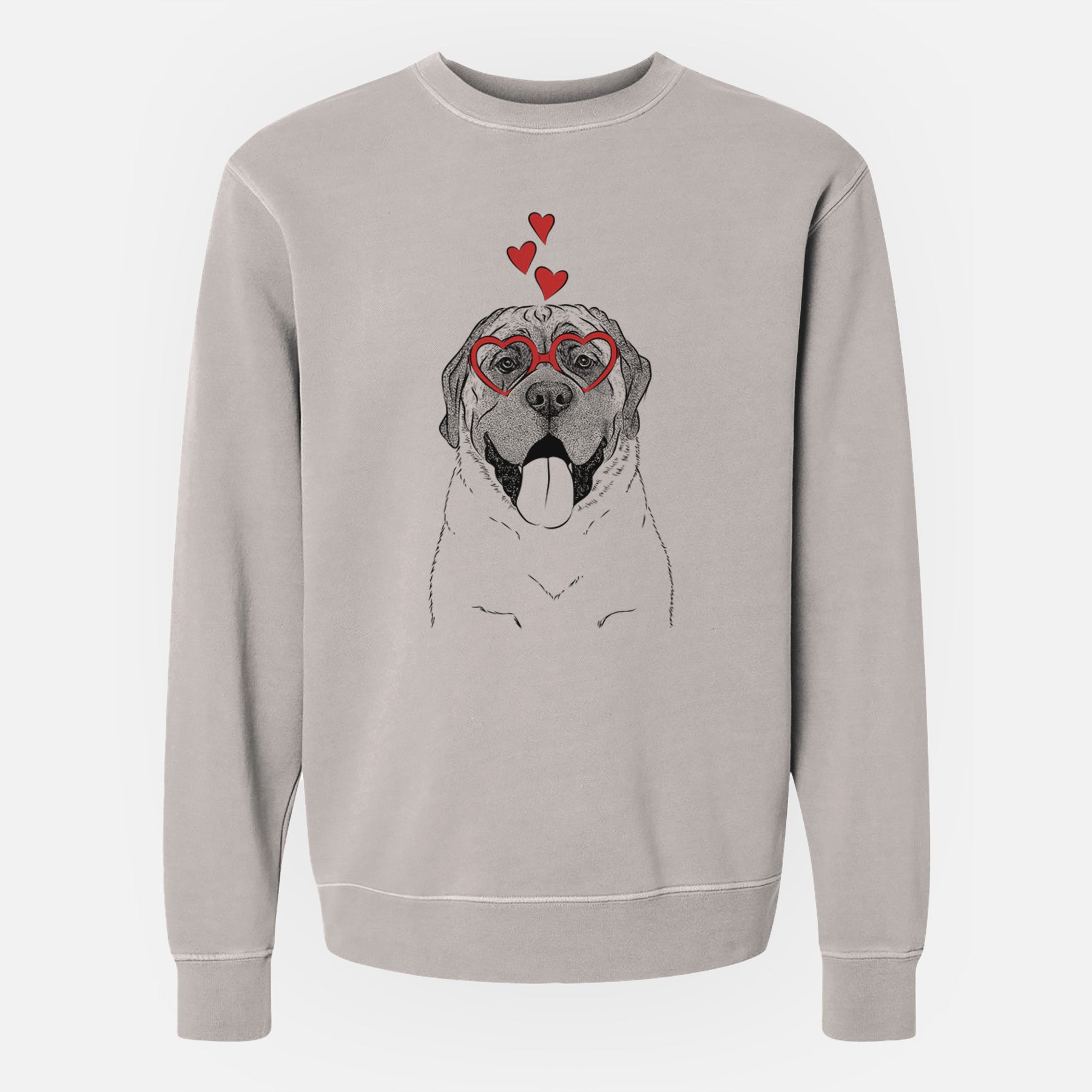 Valentine Remmie the English Mastiff - Unisex Pigment Dyed Crew Sweatshirt