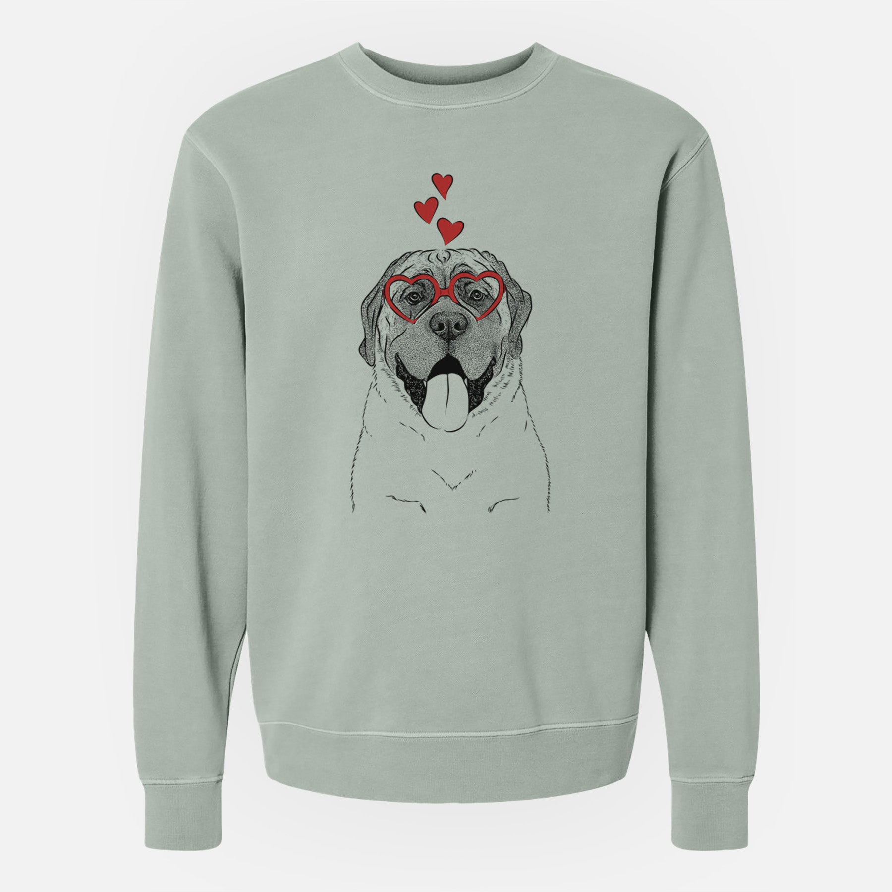 Valentine Remmie the English Mastiff - Unisex Pigment Dyed Crew Sweatshirt