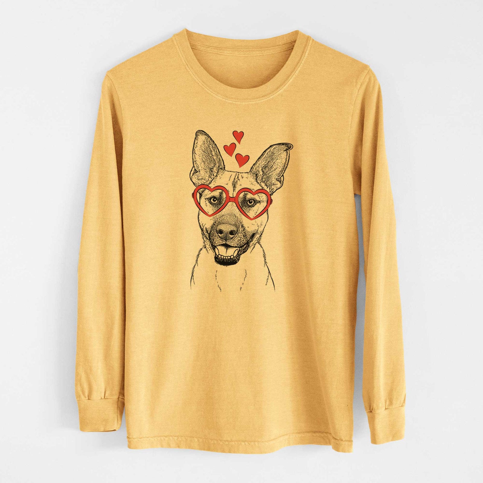 Valentine Remus the German Shepherd Mix - Heavyweight 100% Cotton Long Sleeve