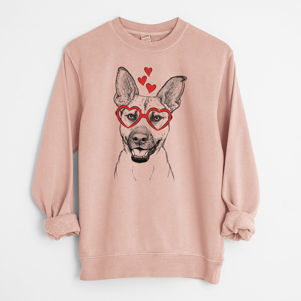 Valentine Remus the German Shepherd Mix - Unisex Pigment Dyed Crew Sweatshirt