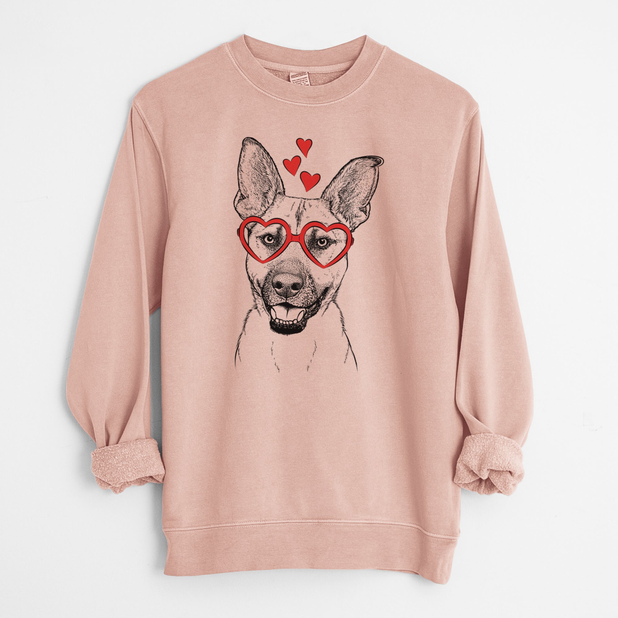 Valentine Remus the German Shepherd Mix - Unisex Pigment Dyed Crew Sweatshirt