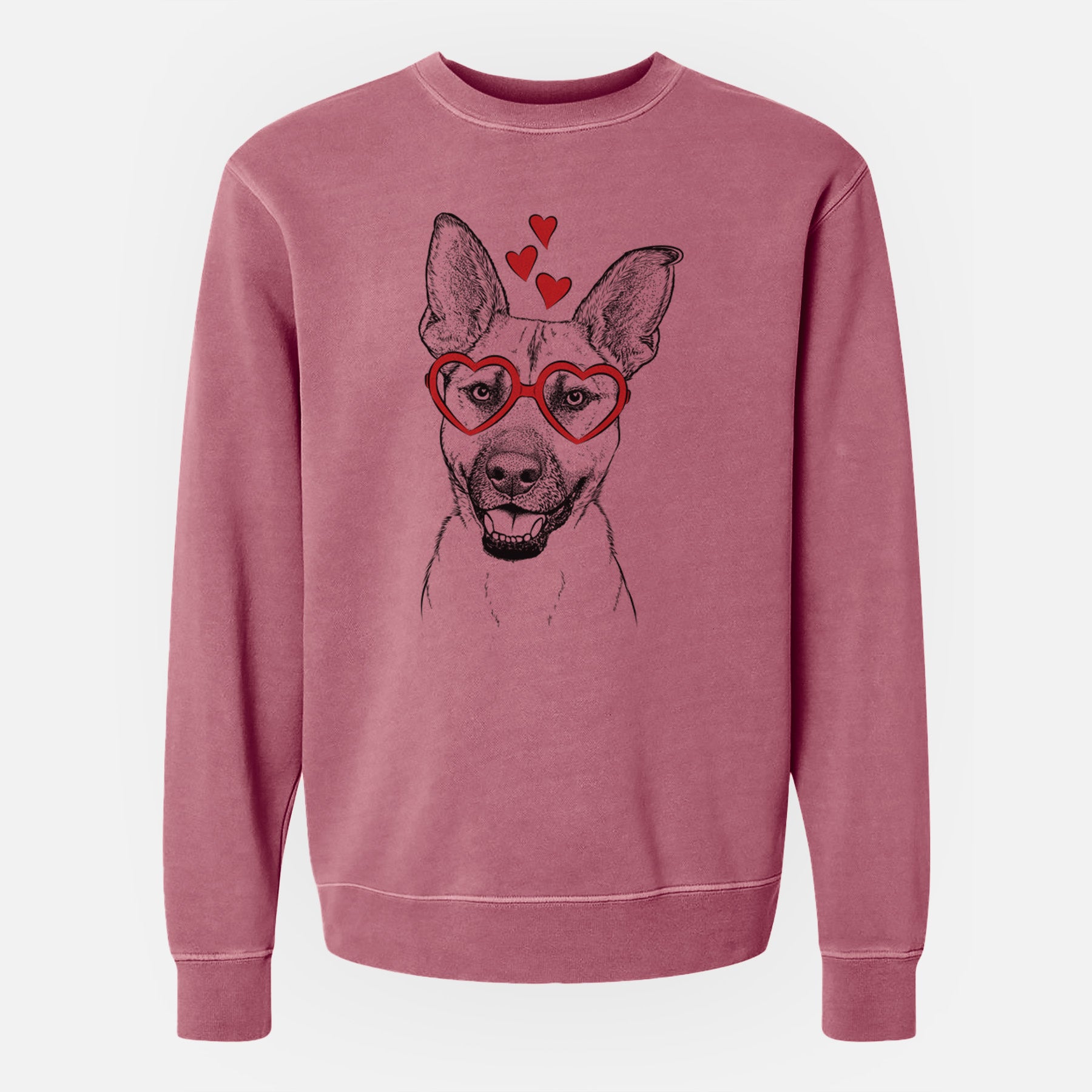 Valentine Remus the German Shepherd Mix - Unisex Pigment Dyed Crew Sweatshirt